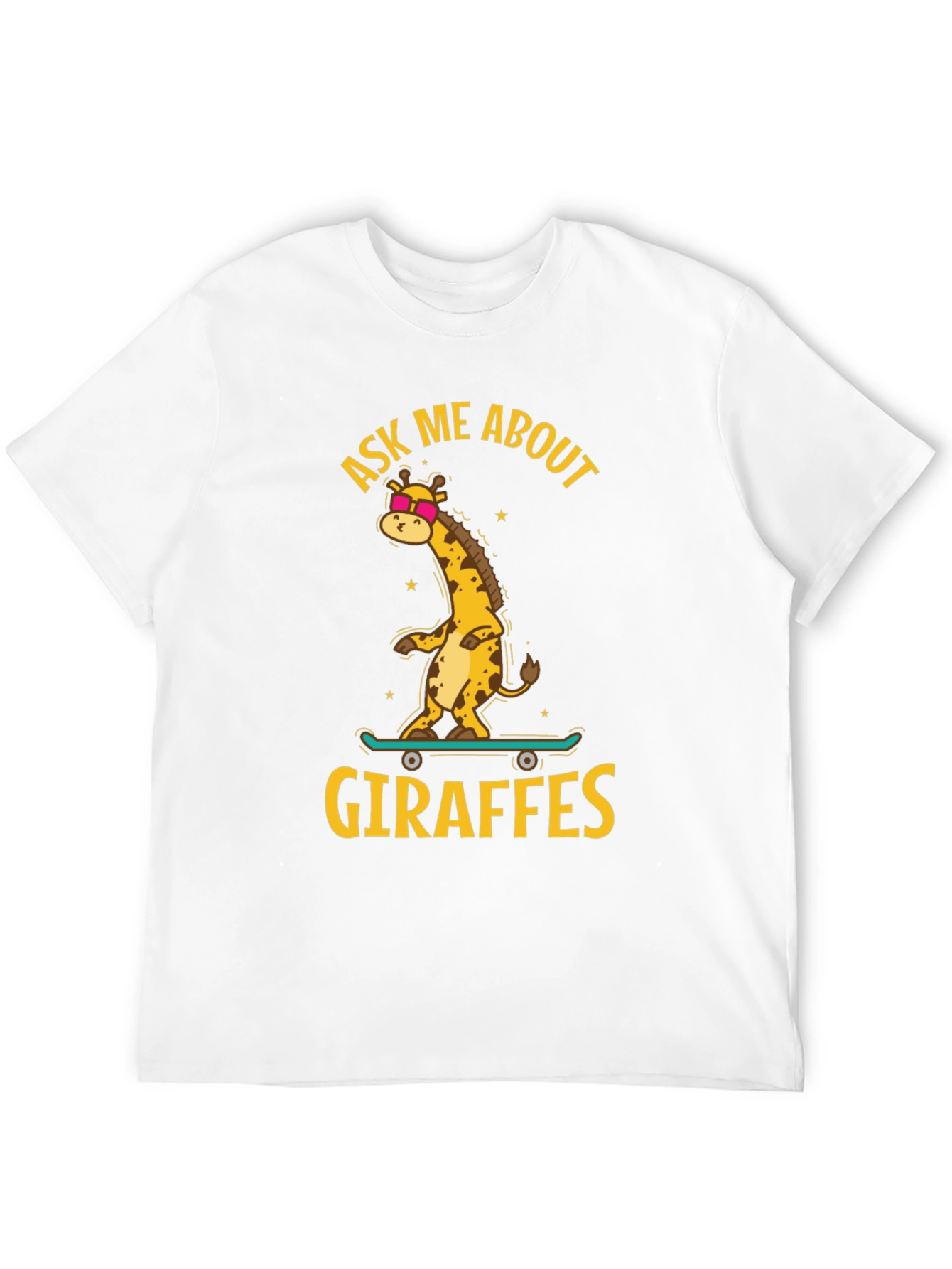 Black Cool Giraffe Skateboard T-Shirt view 12