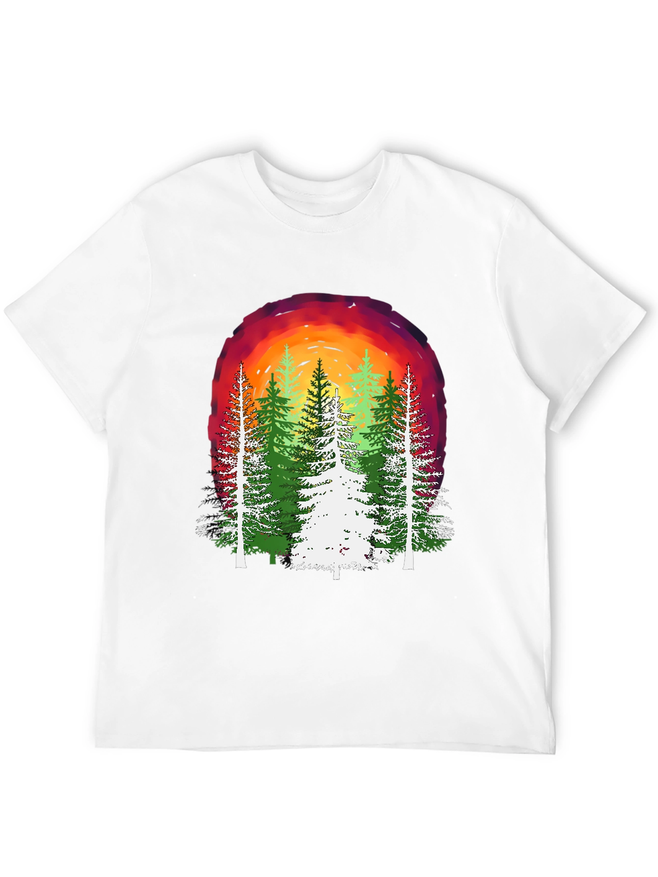 Black Nature Sunset Graphic T-Shirt view 12