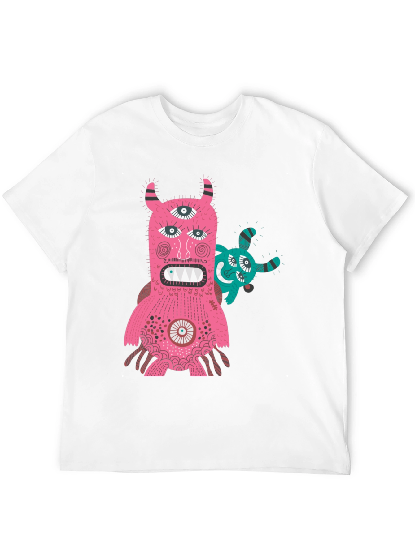 Black Monster Graphic Tee - Black T-Shirt with Fun Creature Design view 12