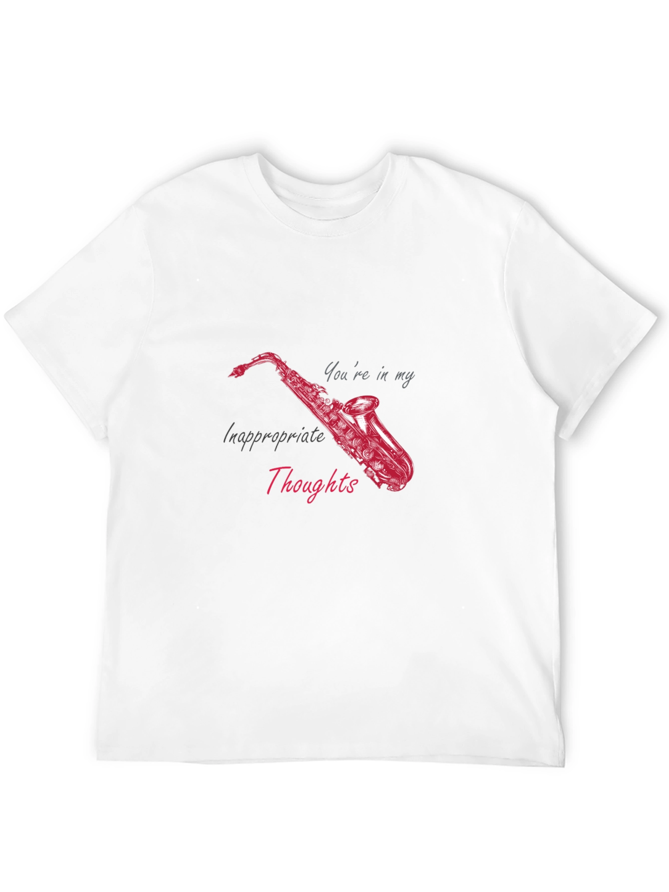 Black Inappropriate Thoughts Saxophone Graphic Tee view 12