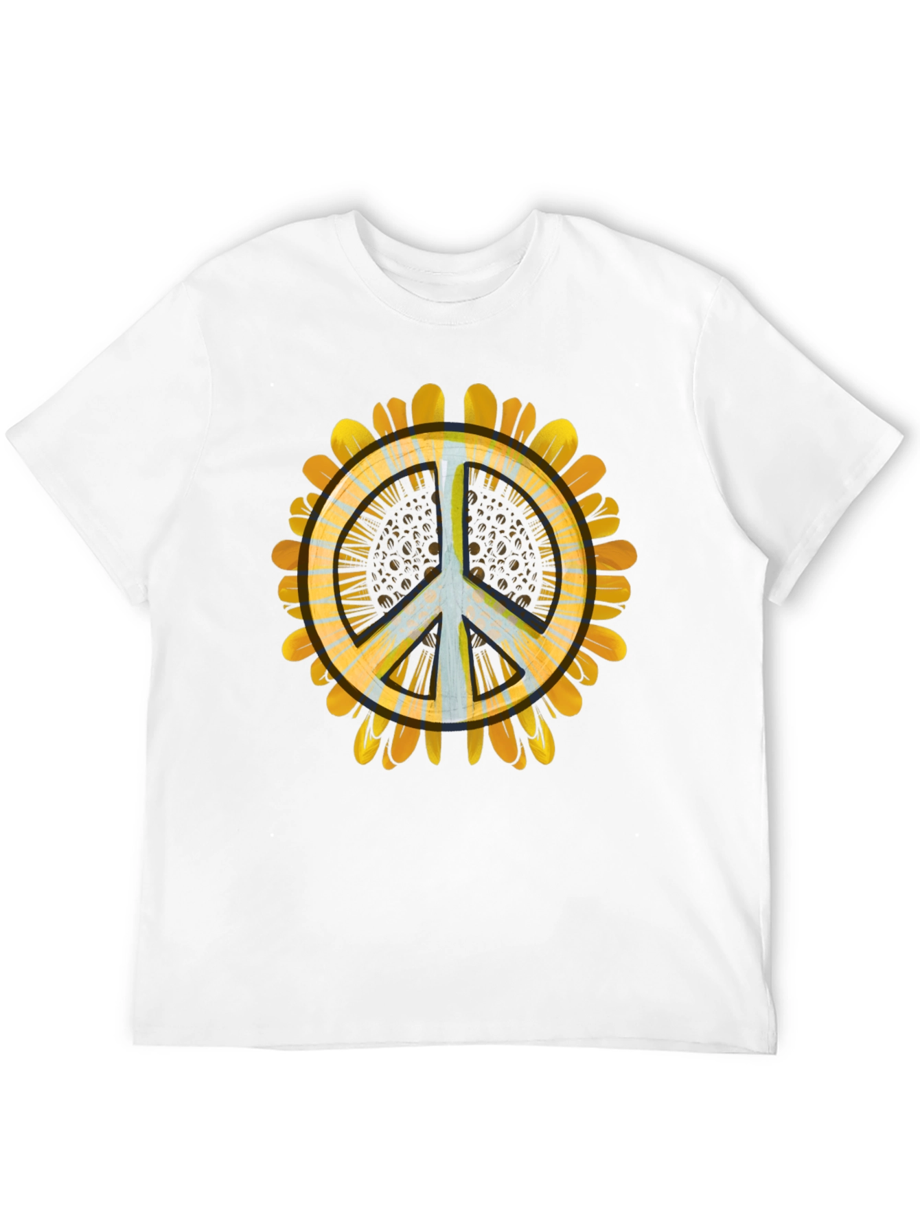 Black Peace Sunflower Graphic Tee - Relaxed Fit view 12
