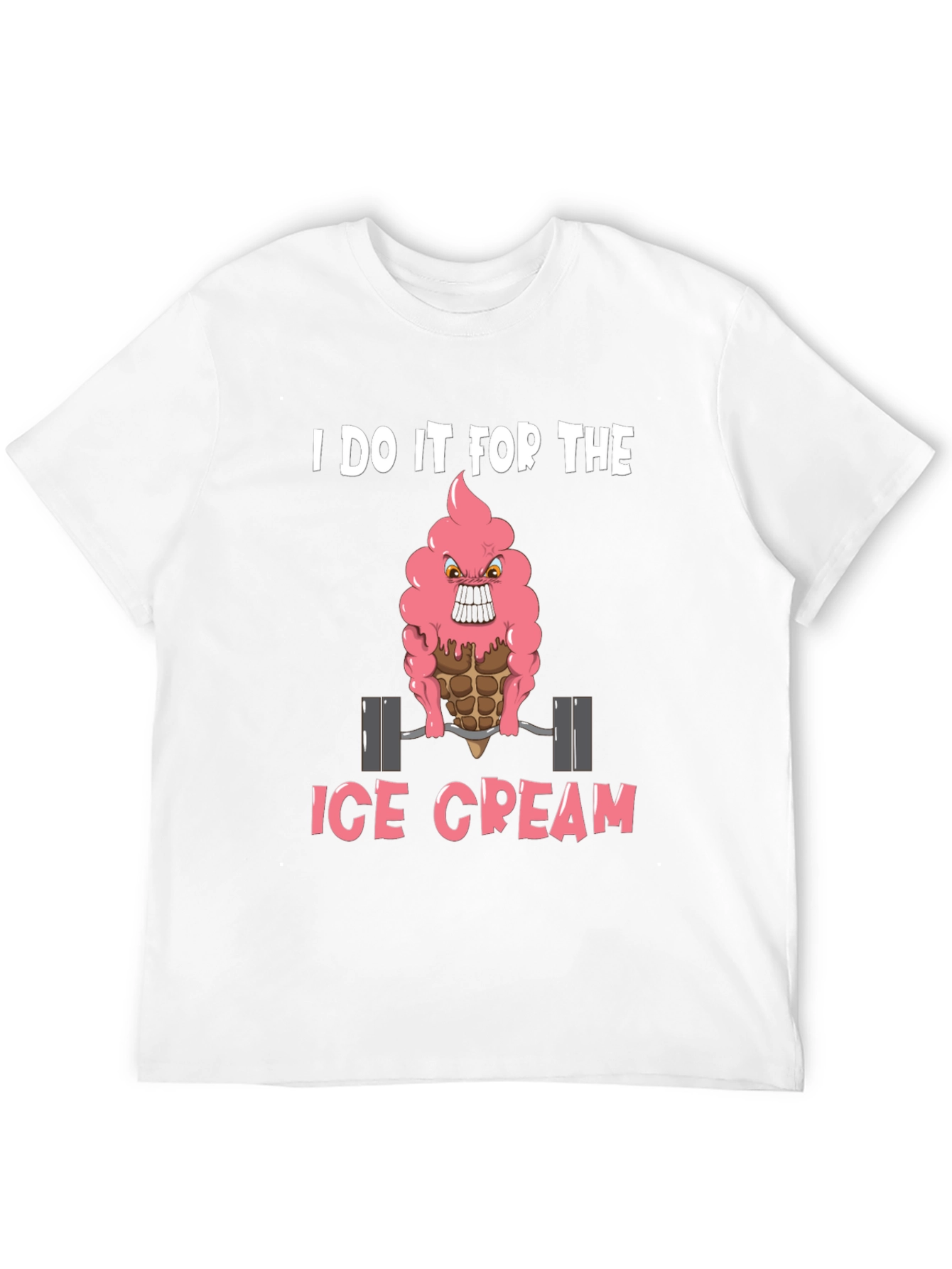 Black I Do It For The Ice Cream Graphic Tee - Funny Gym Shirt view 12