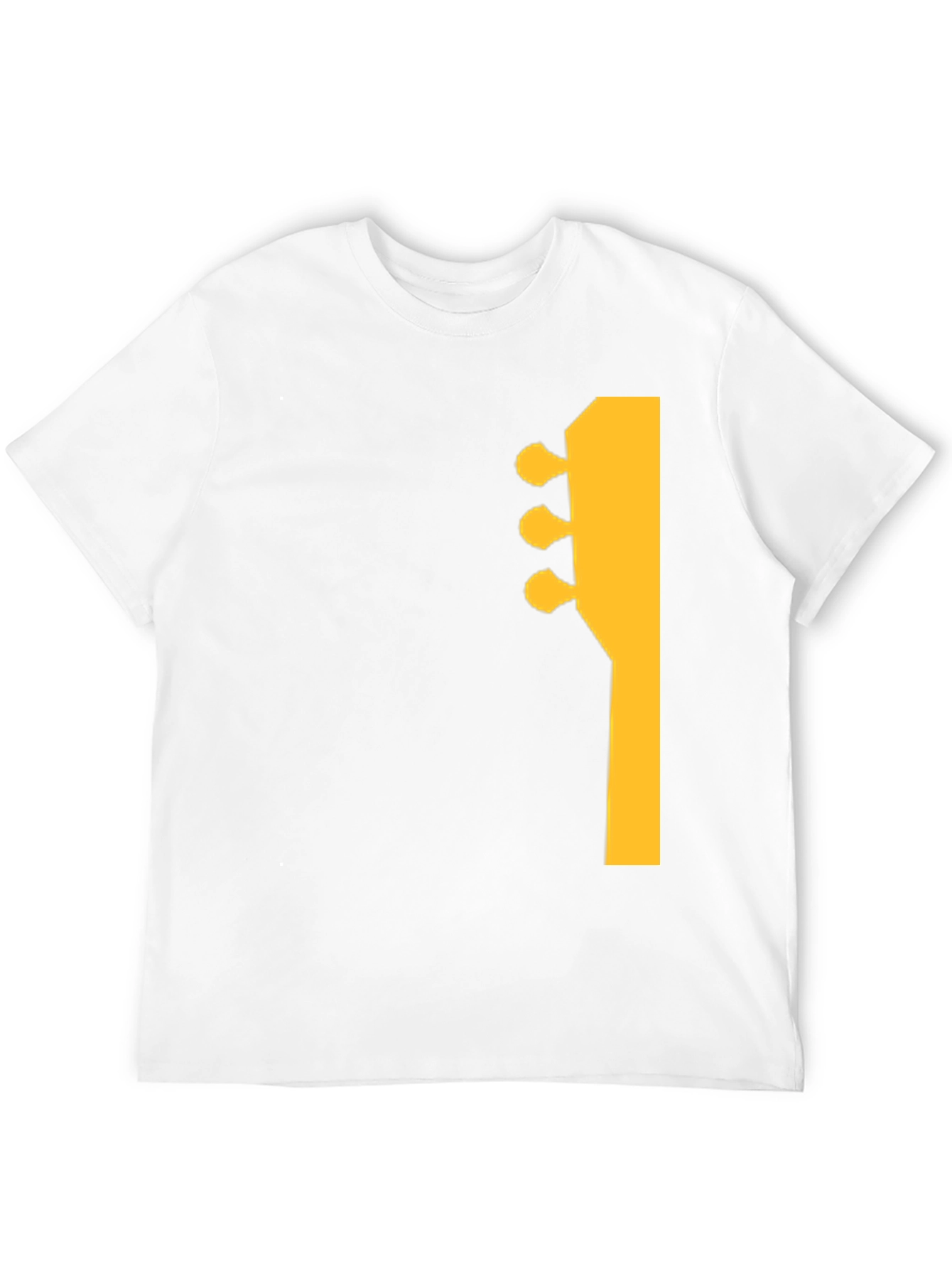 Black Guitar Headstock Graphic Tee - Black Cotton Casual Shirt view 12