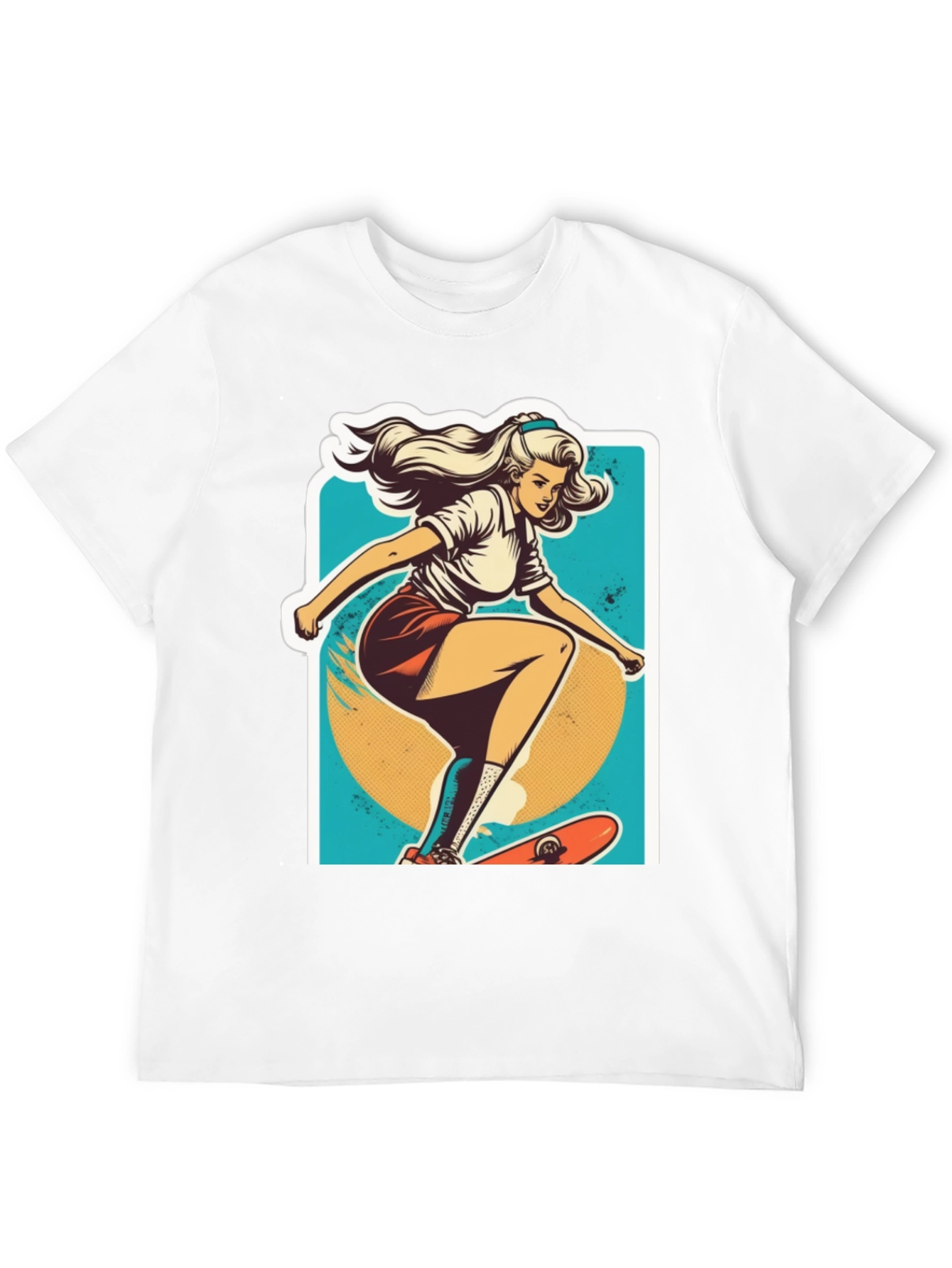 Black Skater Girl Graphic Tee - Cool Retro Style view 12
