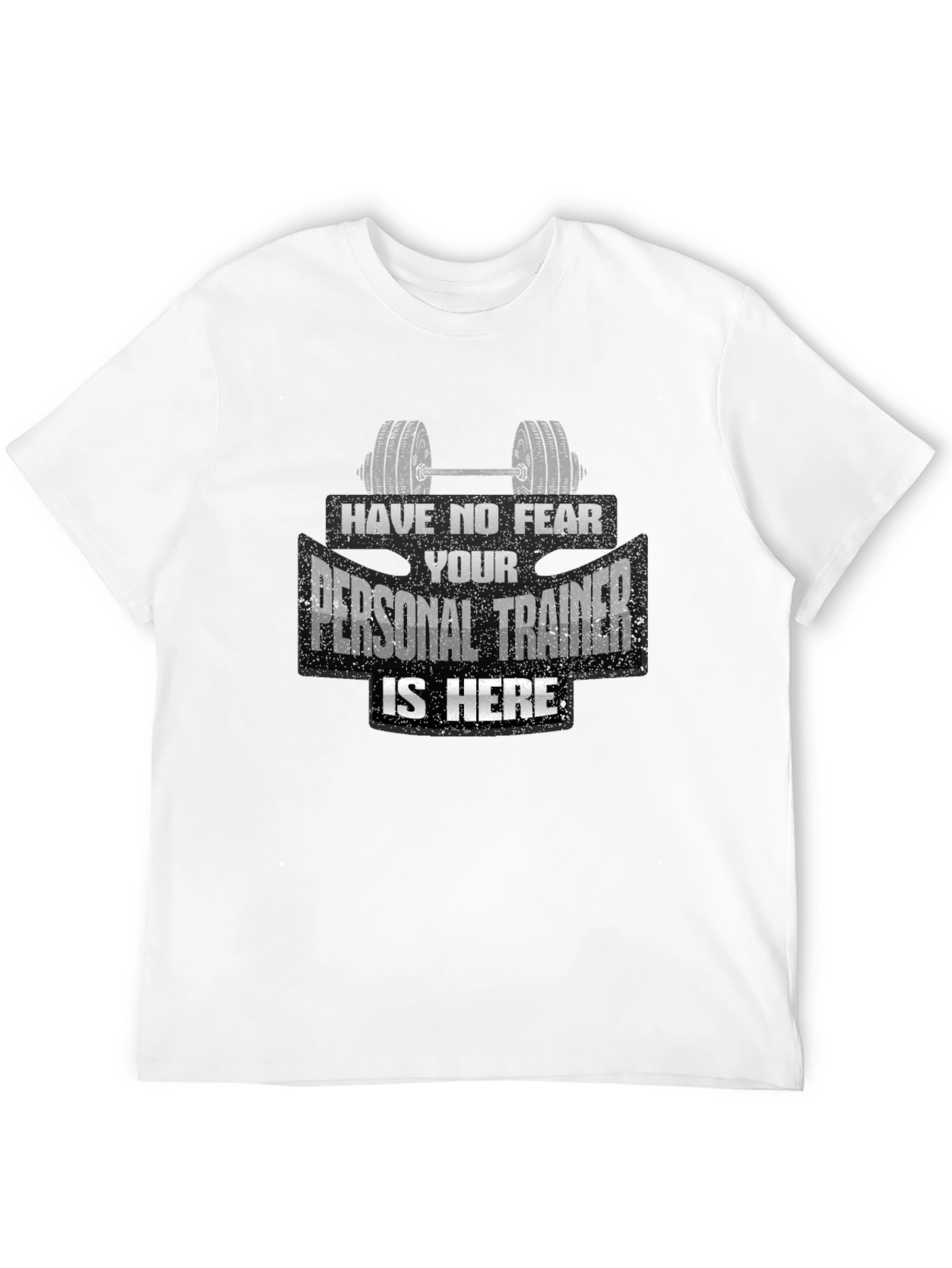 Black Personal Trainer Graphic Tee - Black Cotton T-Shirt view 12