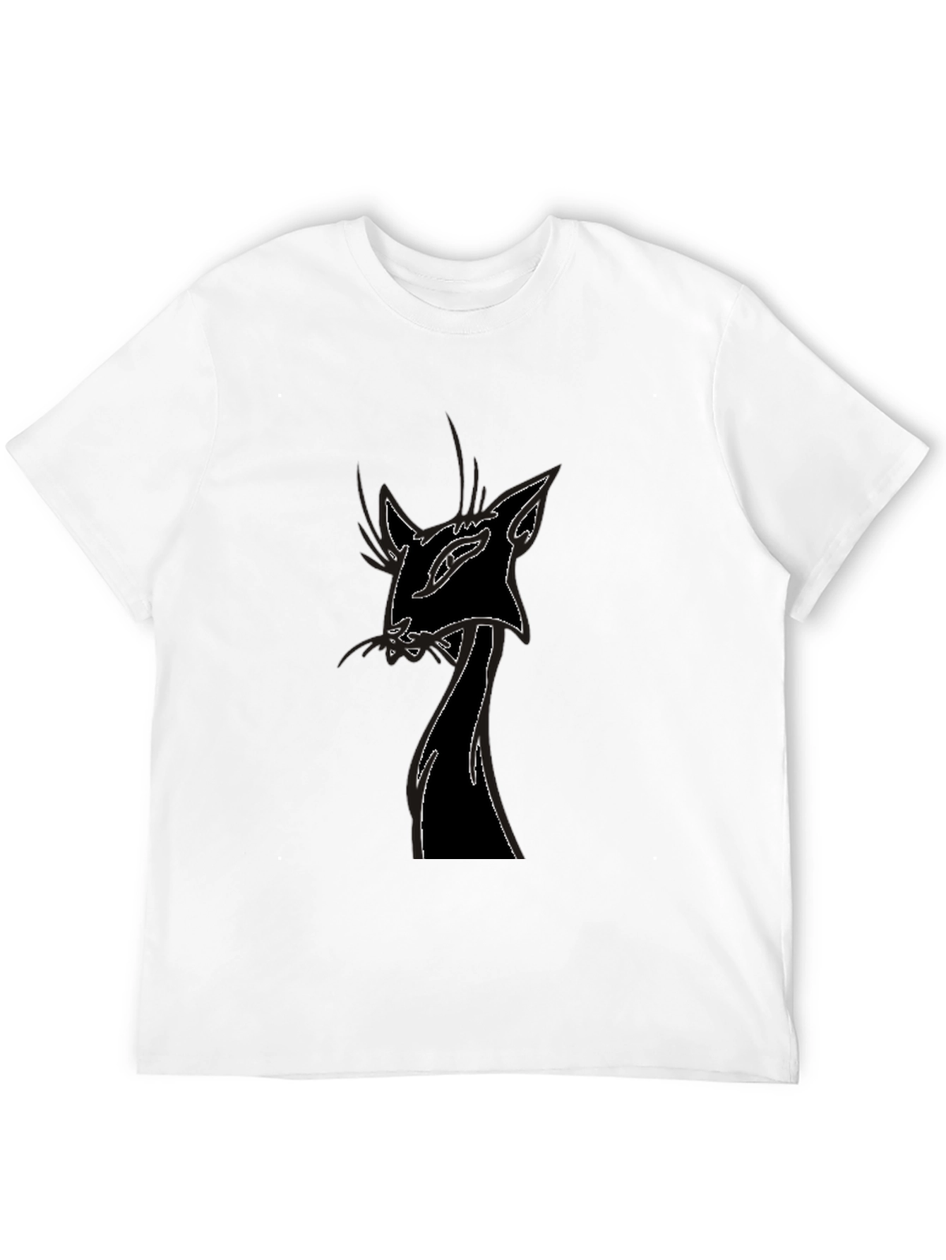 Black Men's Black Cat Graphic T-Shirt - Unique Design view 12