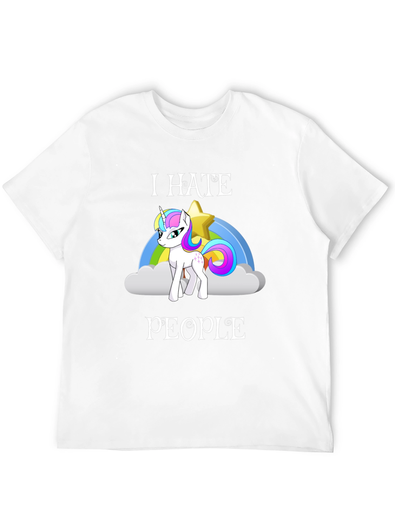 Black I Hate People Unicorn T-Shirt view 12