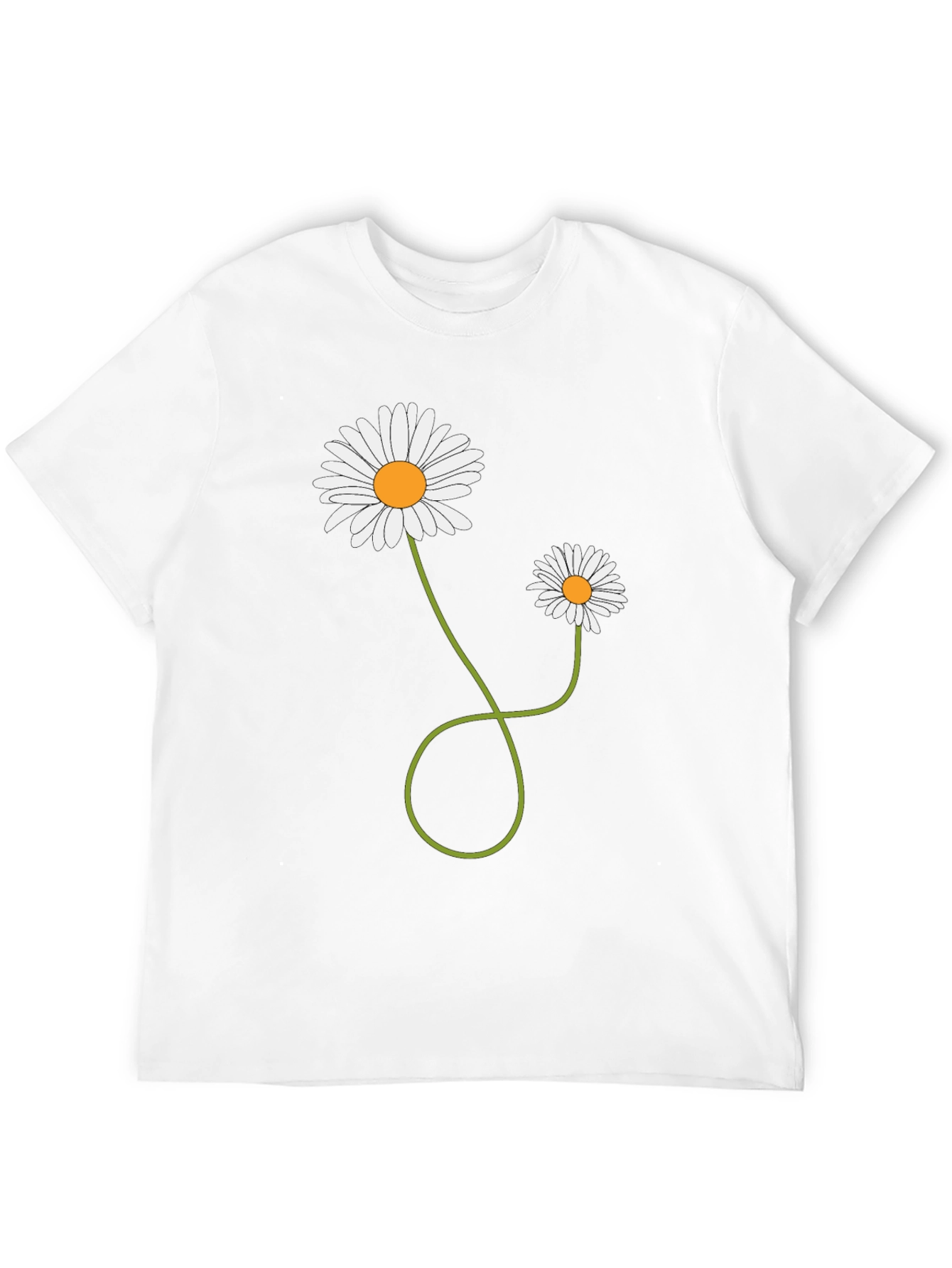 Black Daisy Flower Graphic T-Shirt - Men's Casual Tee view 12