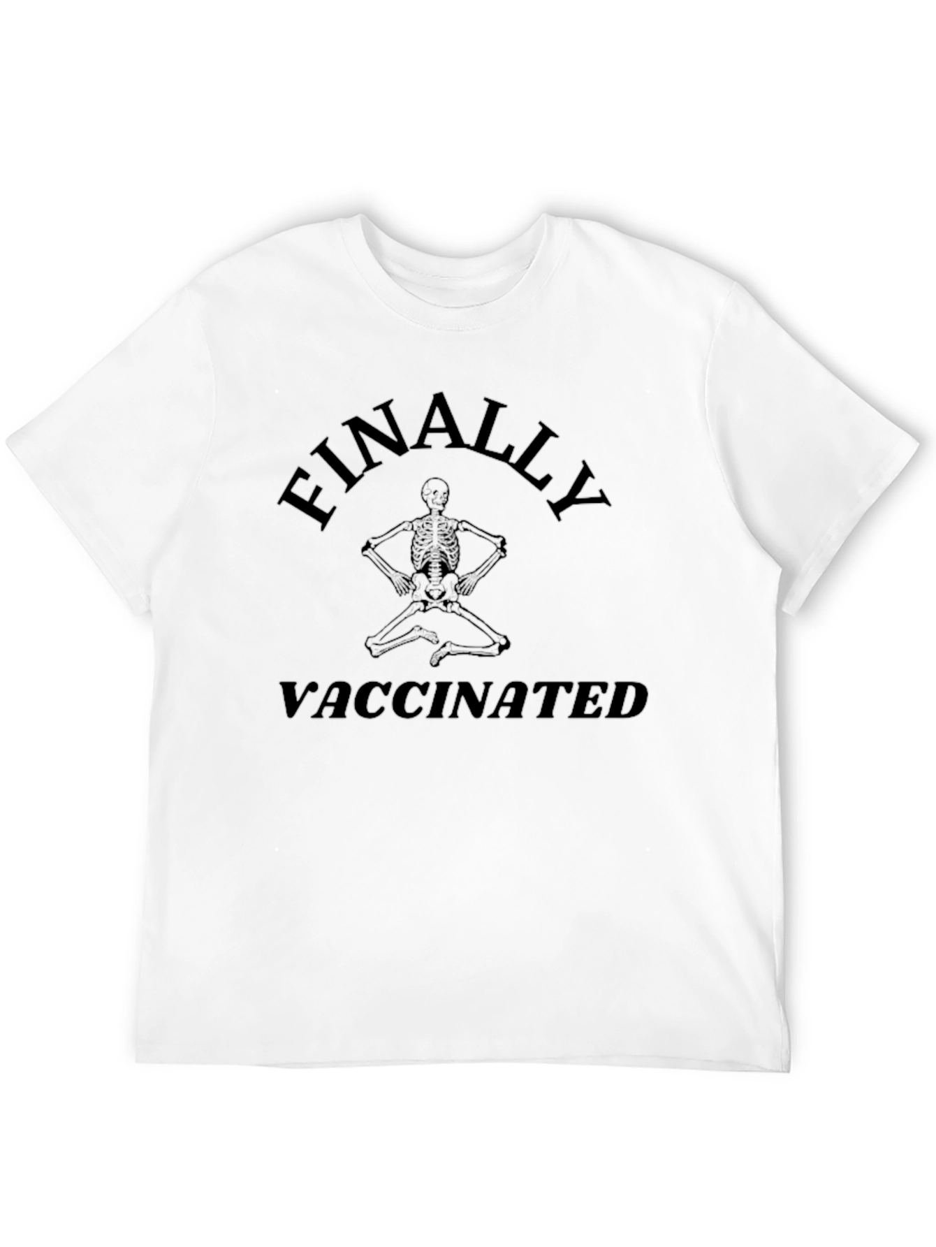 Black Finally Vaccinated Skeleton Graphic T-Shirt view 12