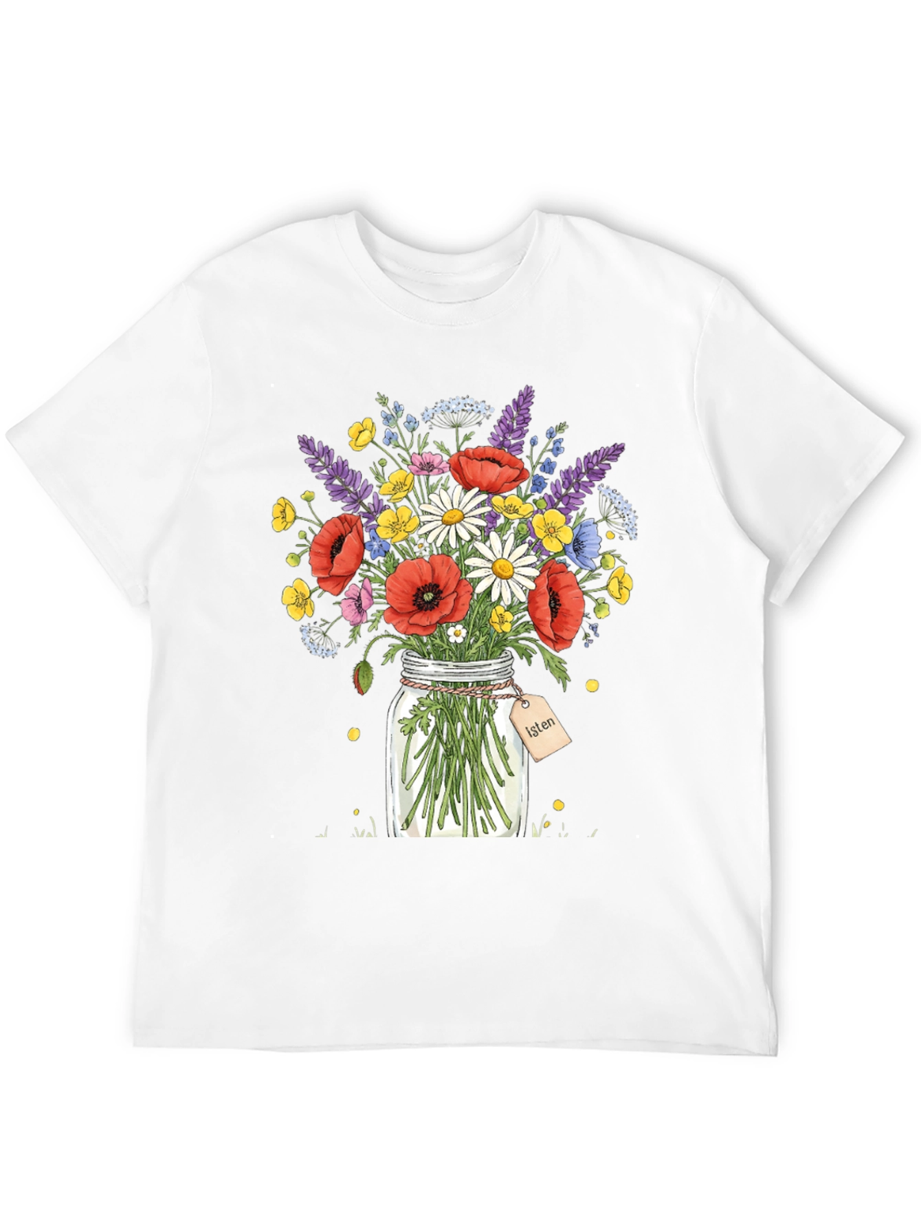 Black Floral Bouquet Jar Graphic T-Shirt view 12