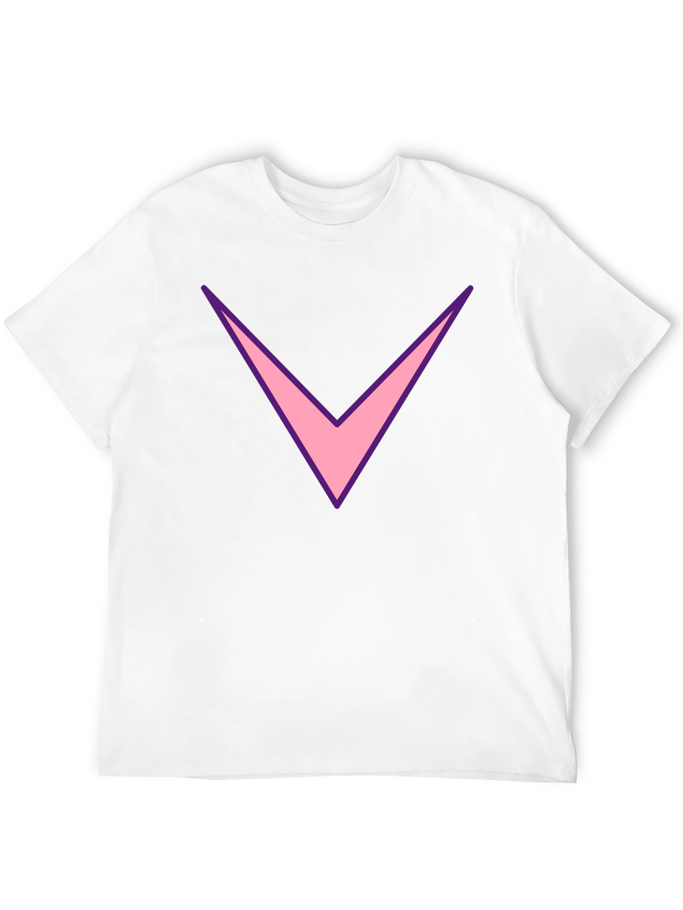 Black Men's Black T-Shirt with Pink Chevron Design view 12