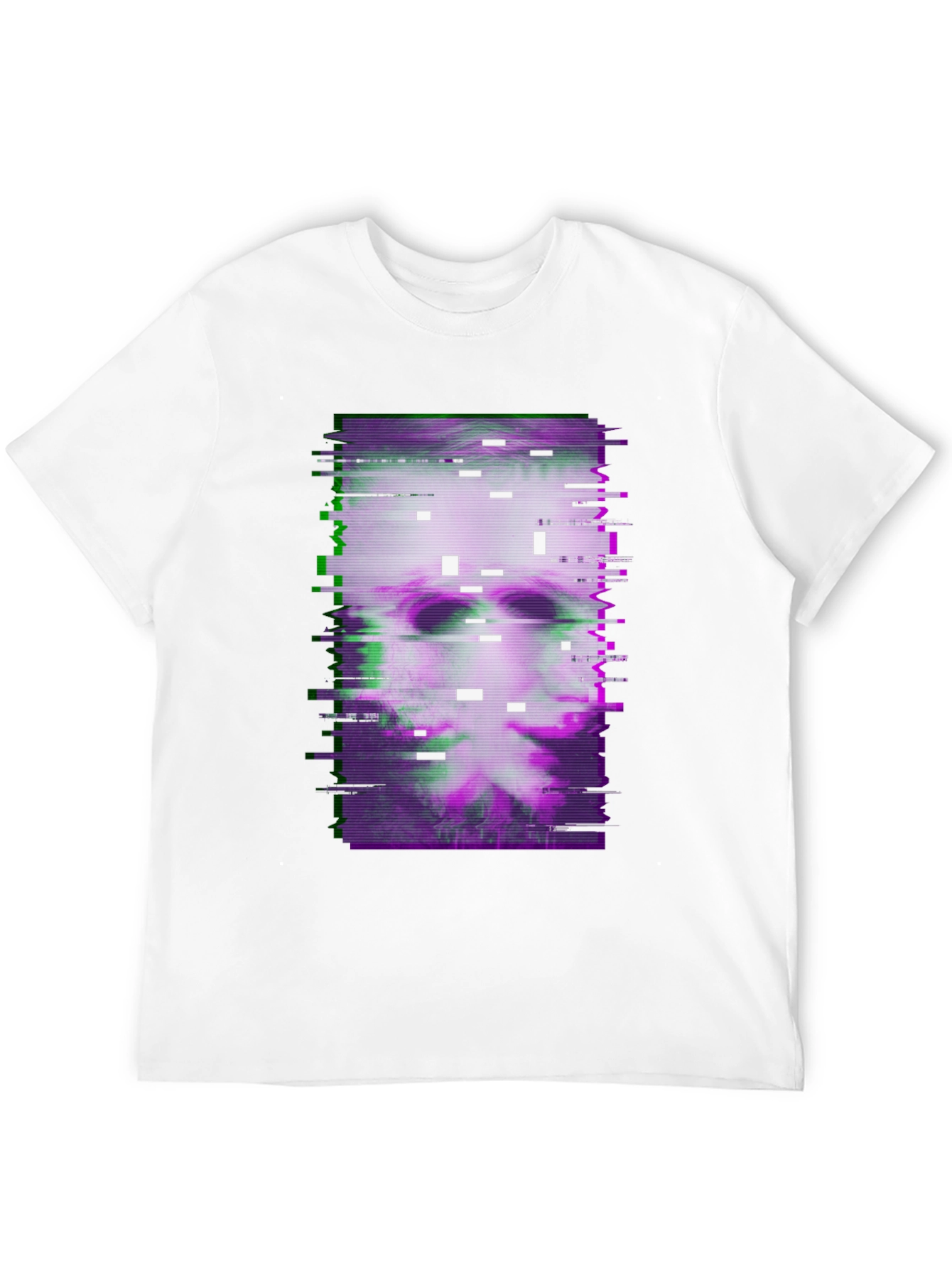 Black Glitch Art Graphic Tee - Dark Aesthetic T-Shirt view 12