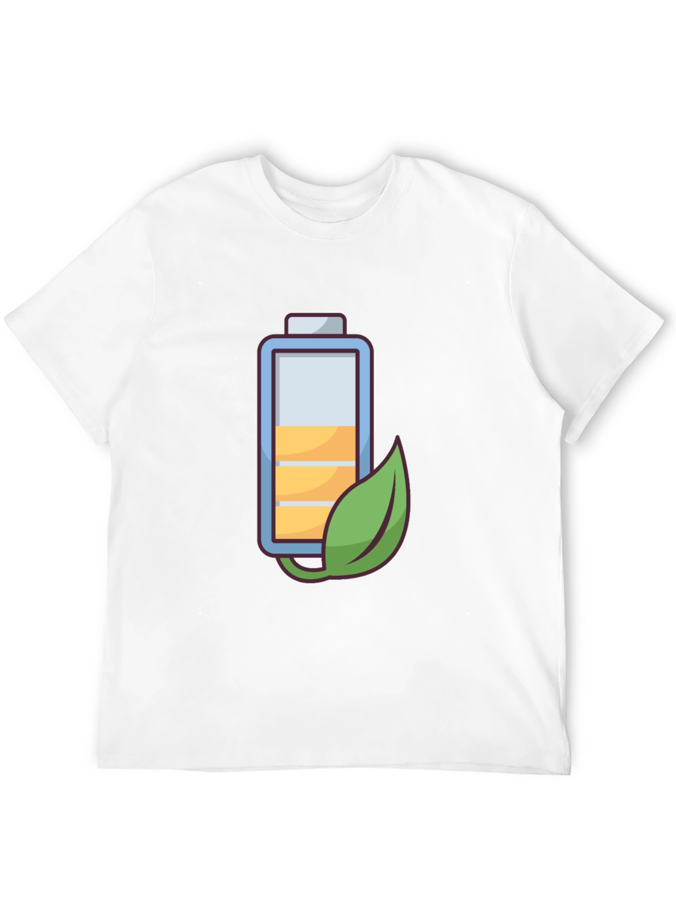 Black Eco-Friendly Battery Graphic Tee - Black Cotton Blend view 12