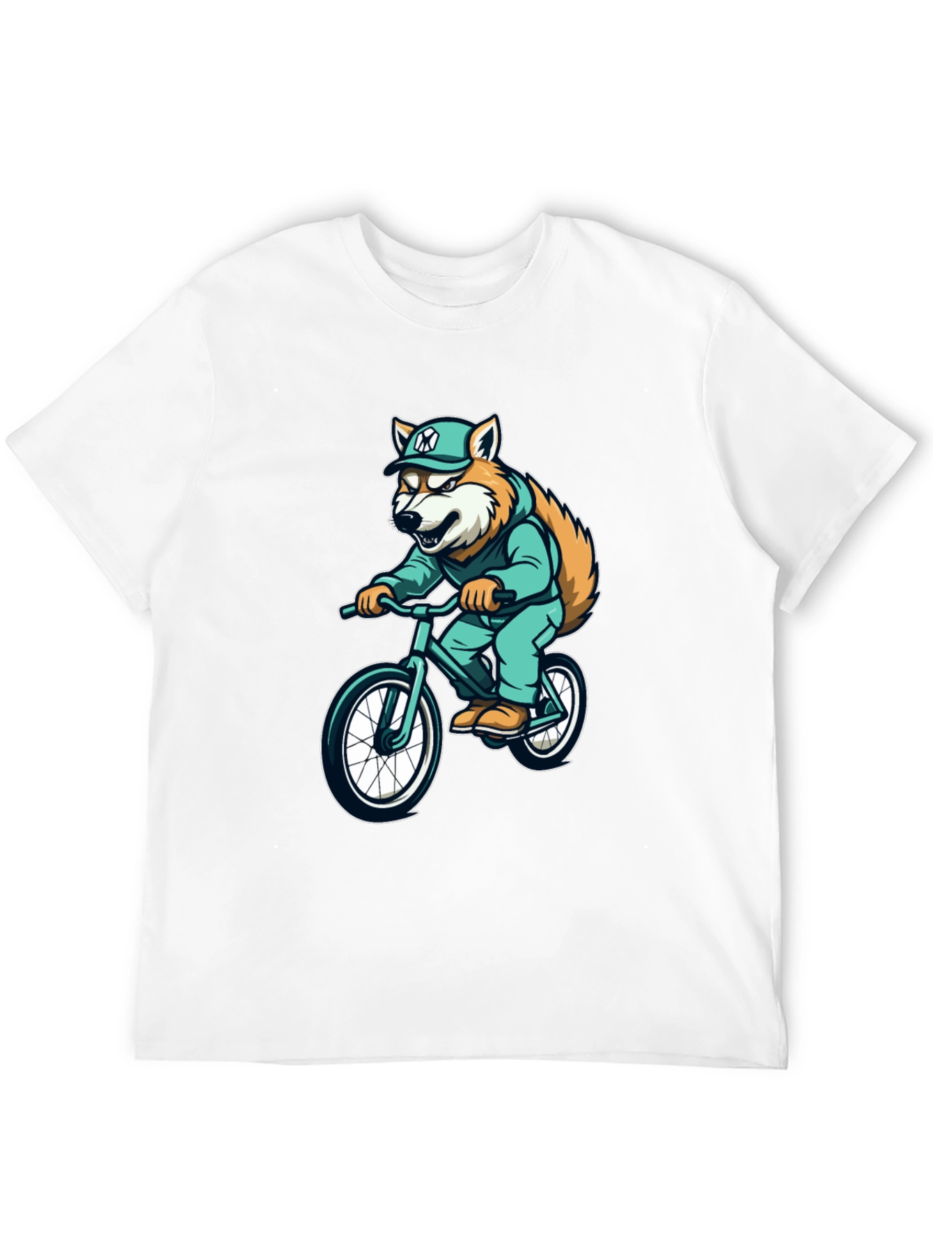 Black Cool Fox Biker Graphic Tee - Trendy Style view 12