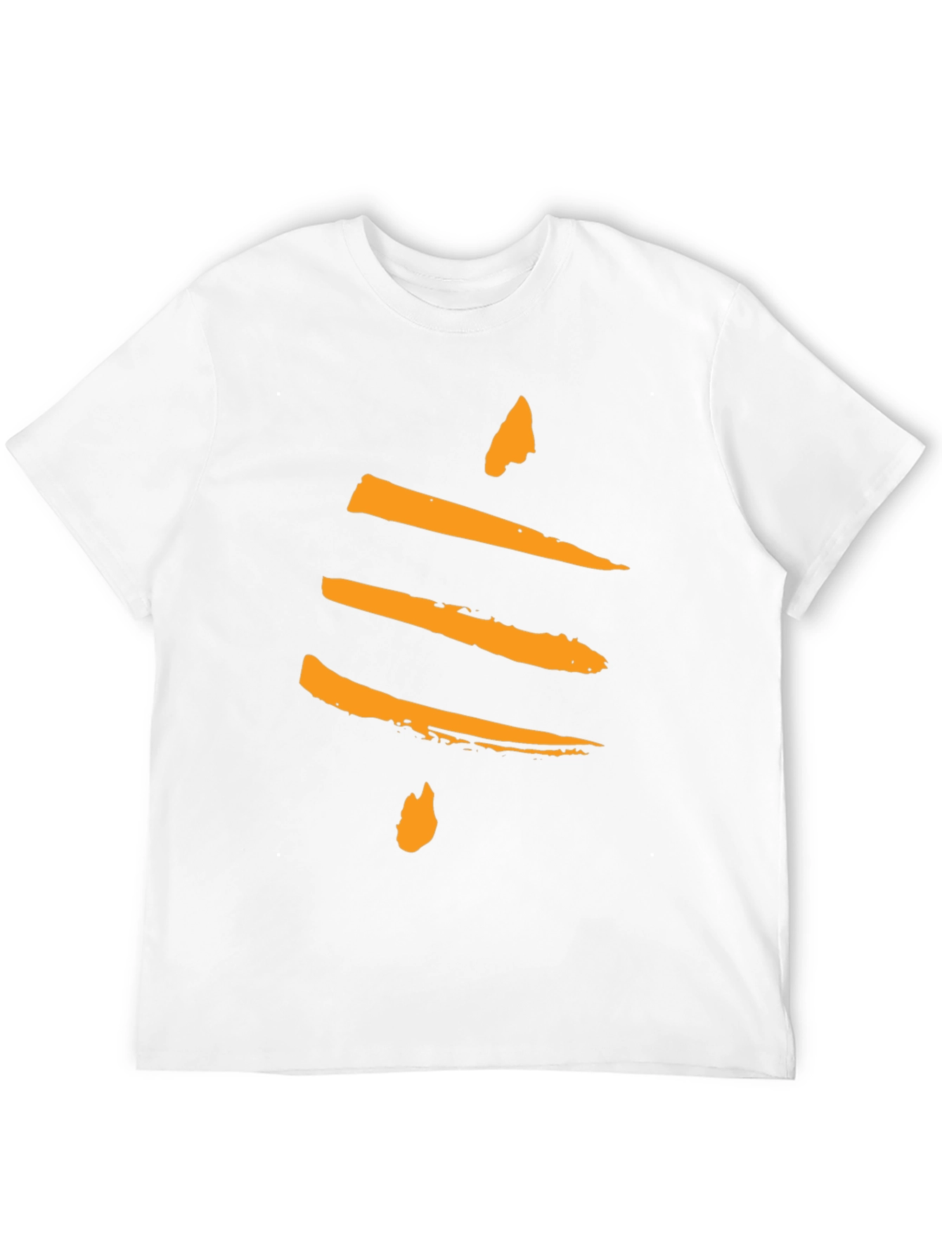 Black Abstract Brushstroke Design Black T-Shirt view 12