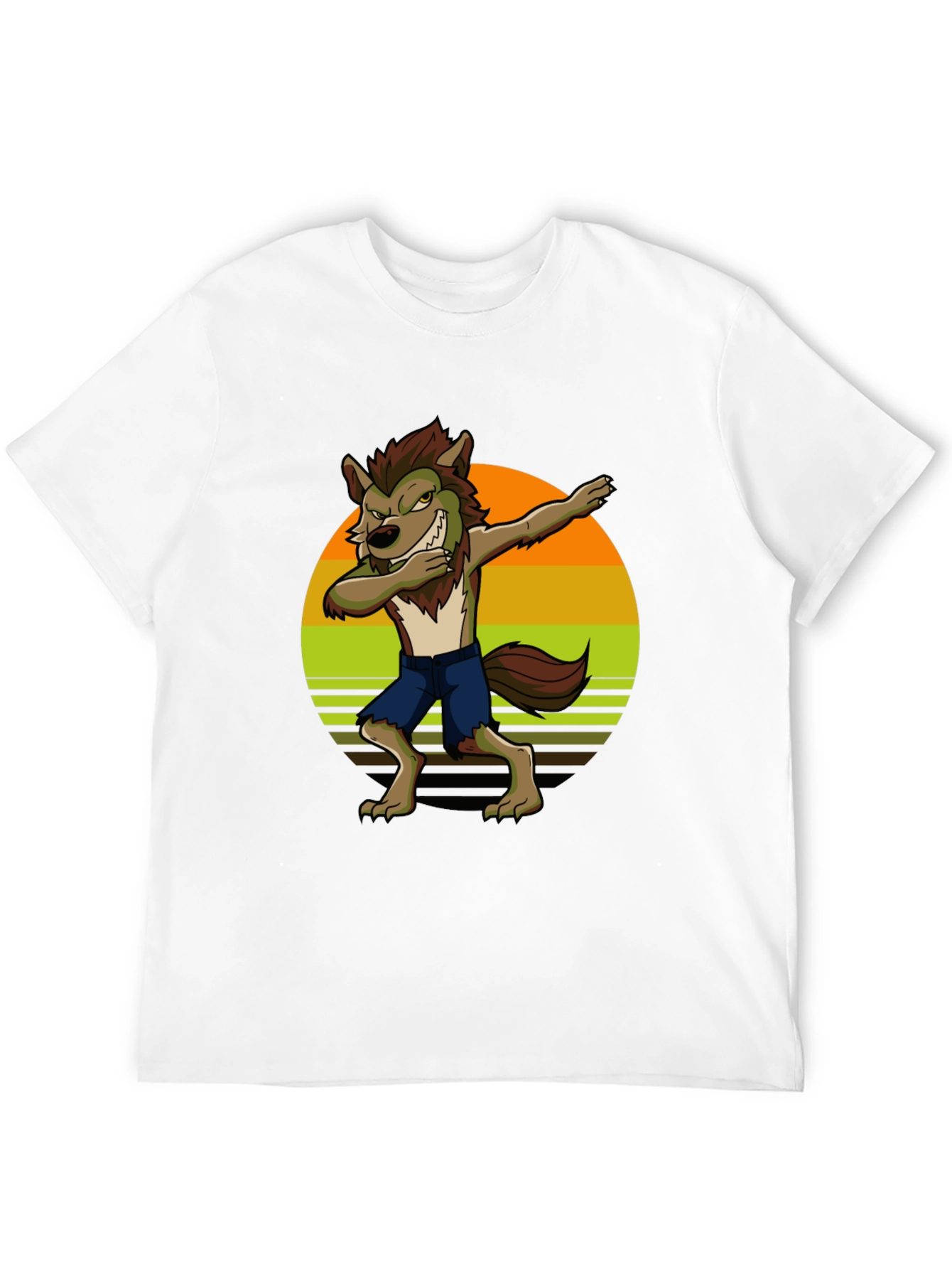 Black Dabbing Werewolf Graphic T-Shirt view 12