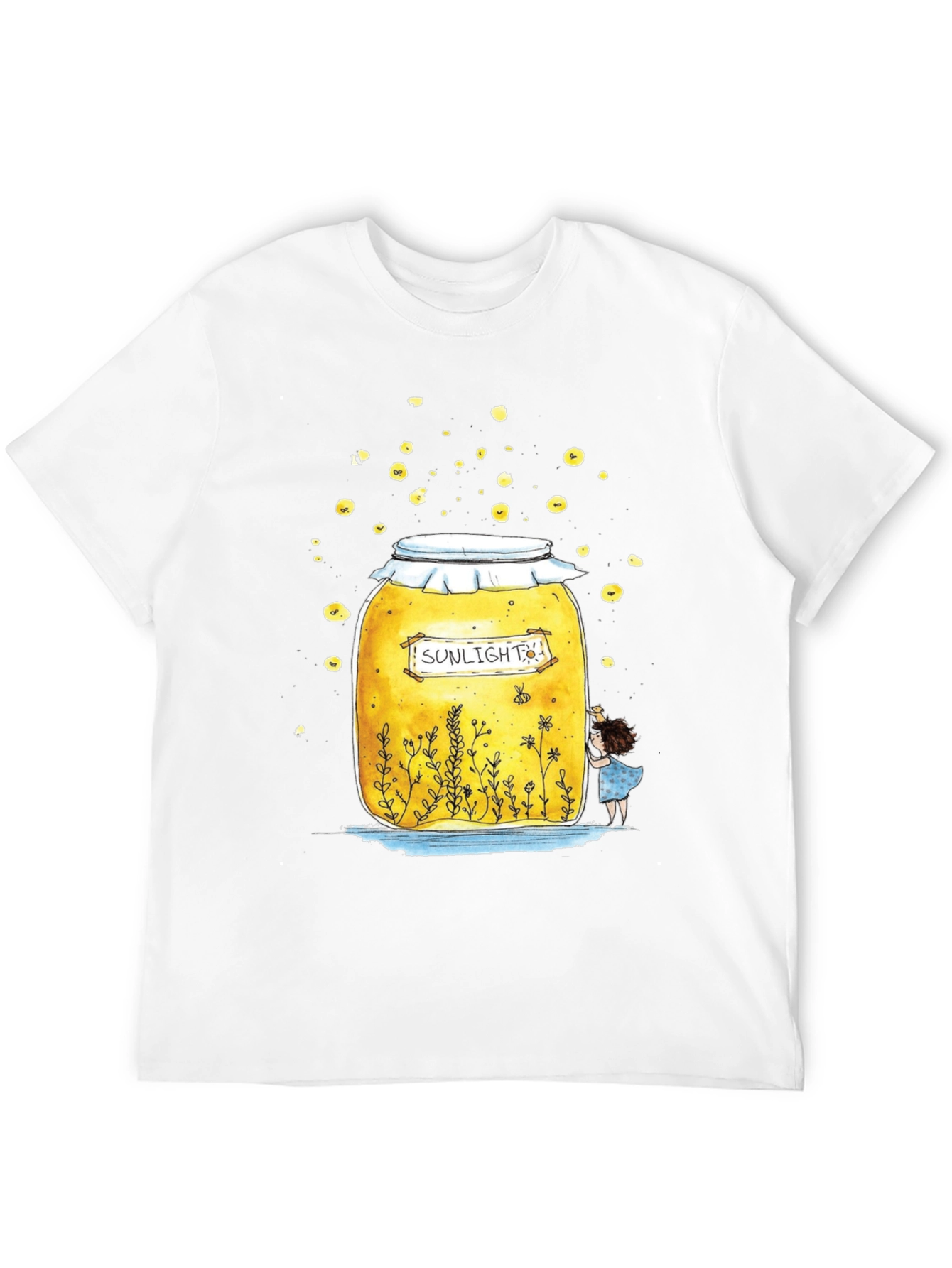 Black Sunlight Jar Graphic T-Shirt - Whimsical Black Tee view 12