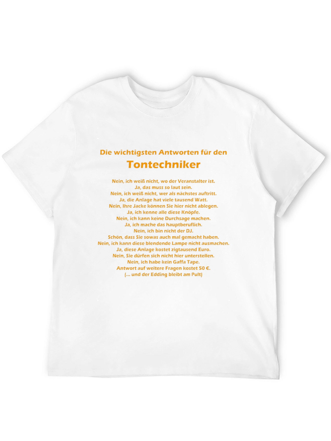 Black Sound Engineer T-Shirt - German Humor Tee view 12