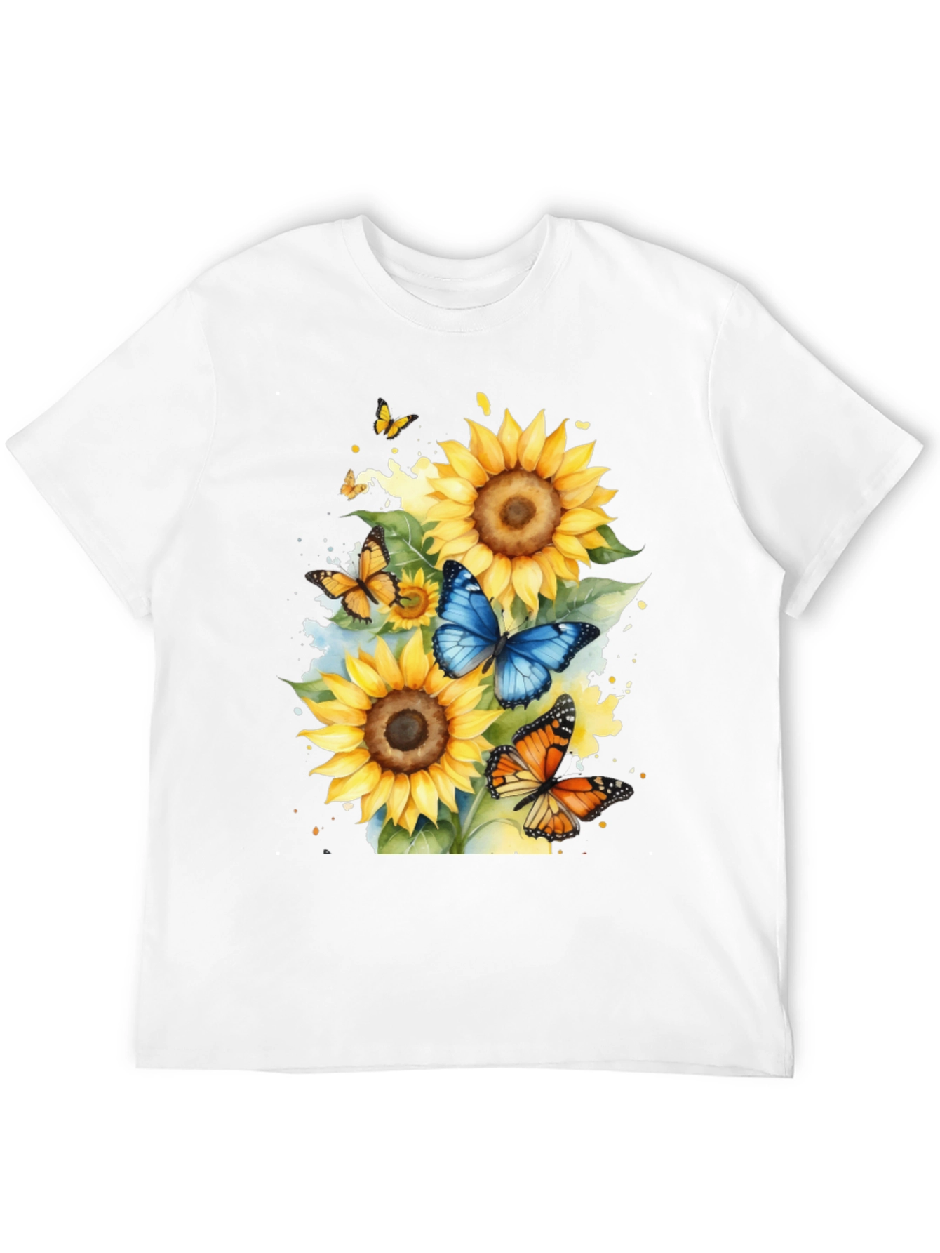 Black Sunflower Butterfly Graphic Tee view 12