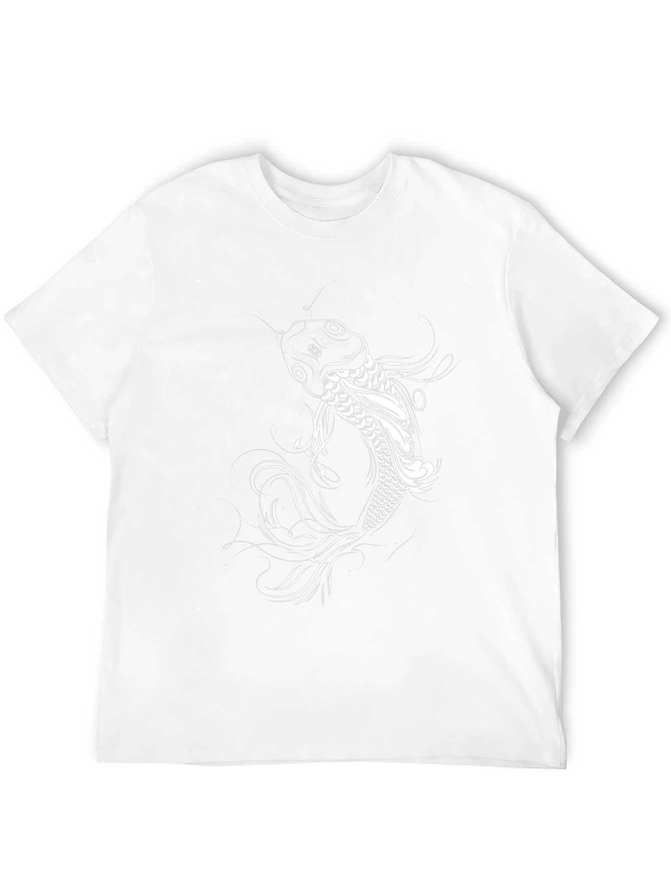 Black Koi Fish Graphic Tee - Stylish Black Cotton T-Shirt view 12