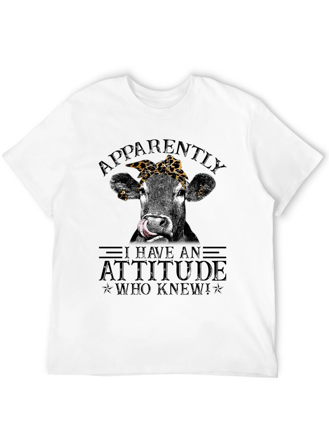 Black Funny Cow Attitude Graphic T-Shirt view 12