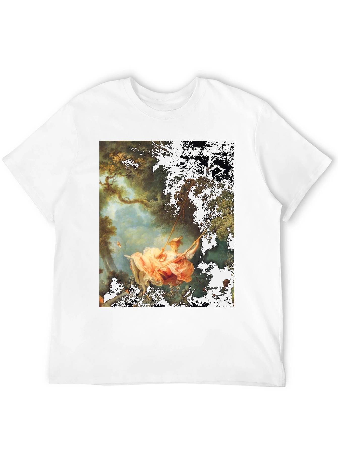 Black Artistic Men's Black T-Shirt - The Swing view 12