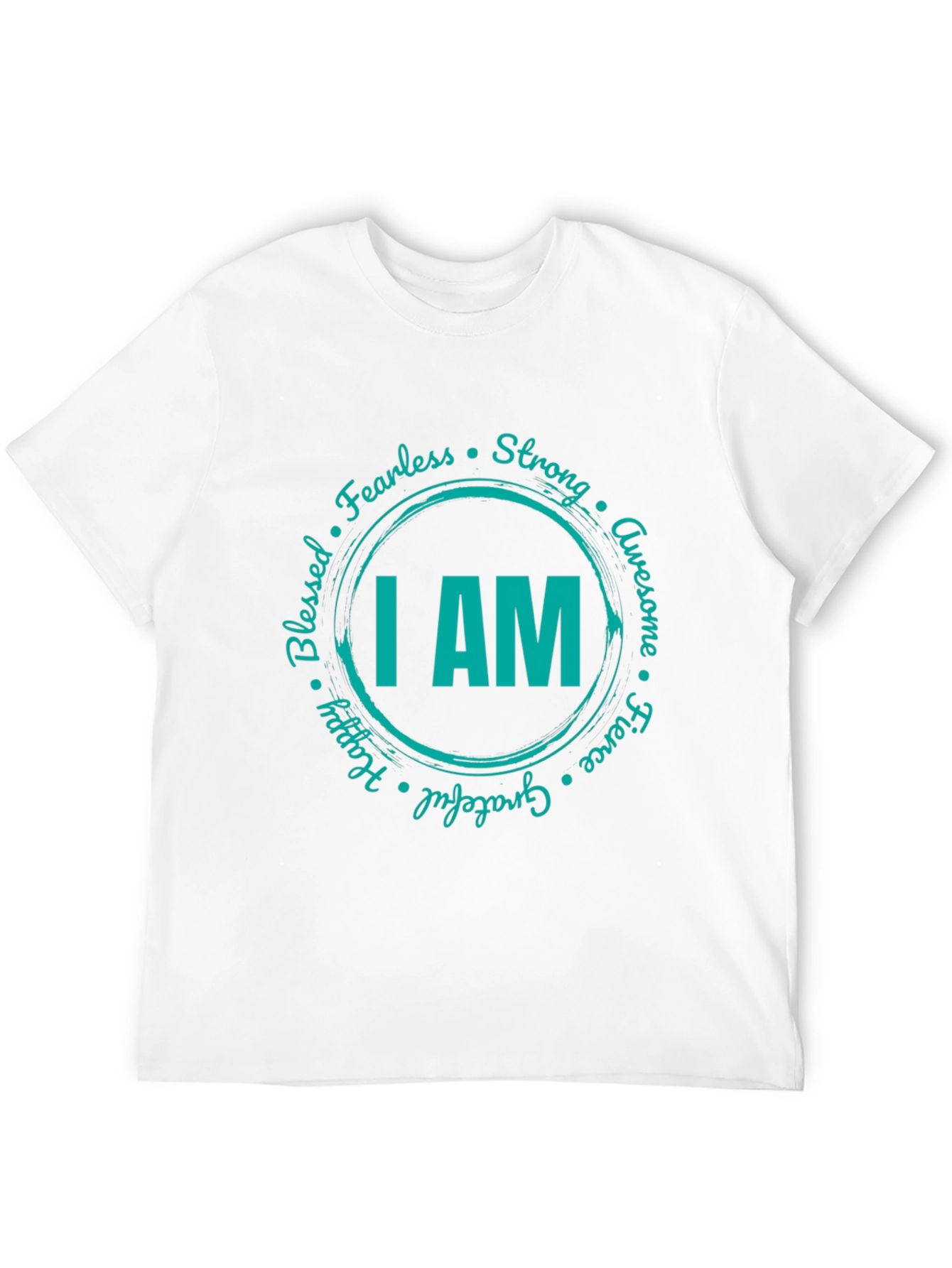 Black I AM Graphic Print Crew Neck T-Shirt view 12
