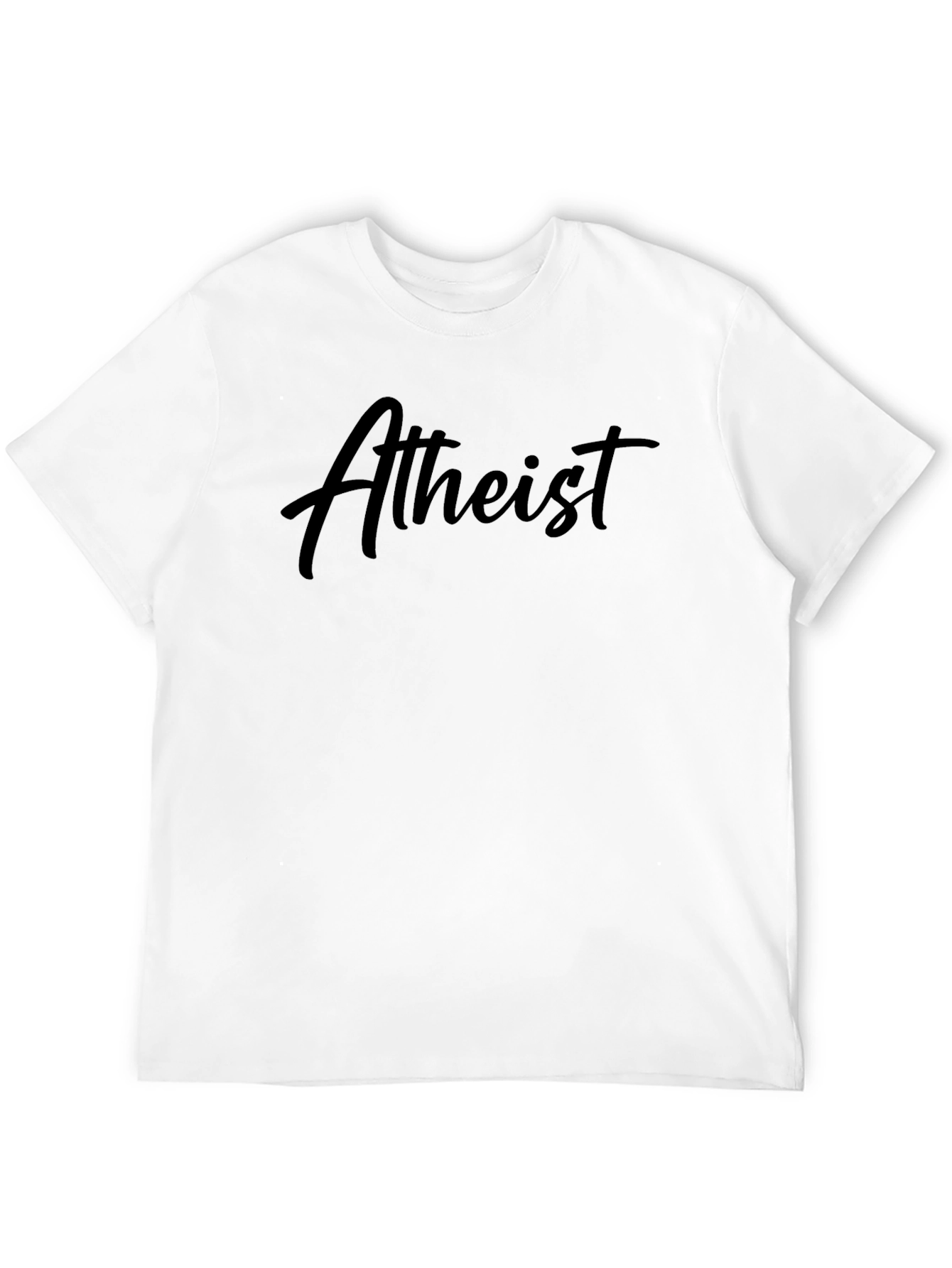 Black Atheist Statement T-Shirt - Black Crew Neck view 12