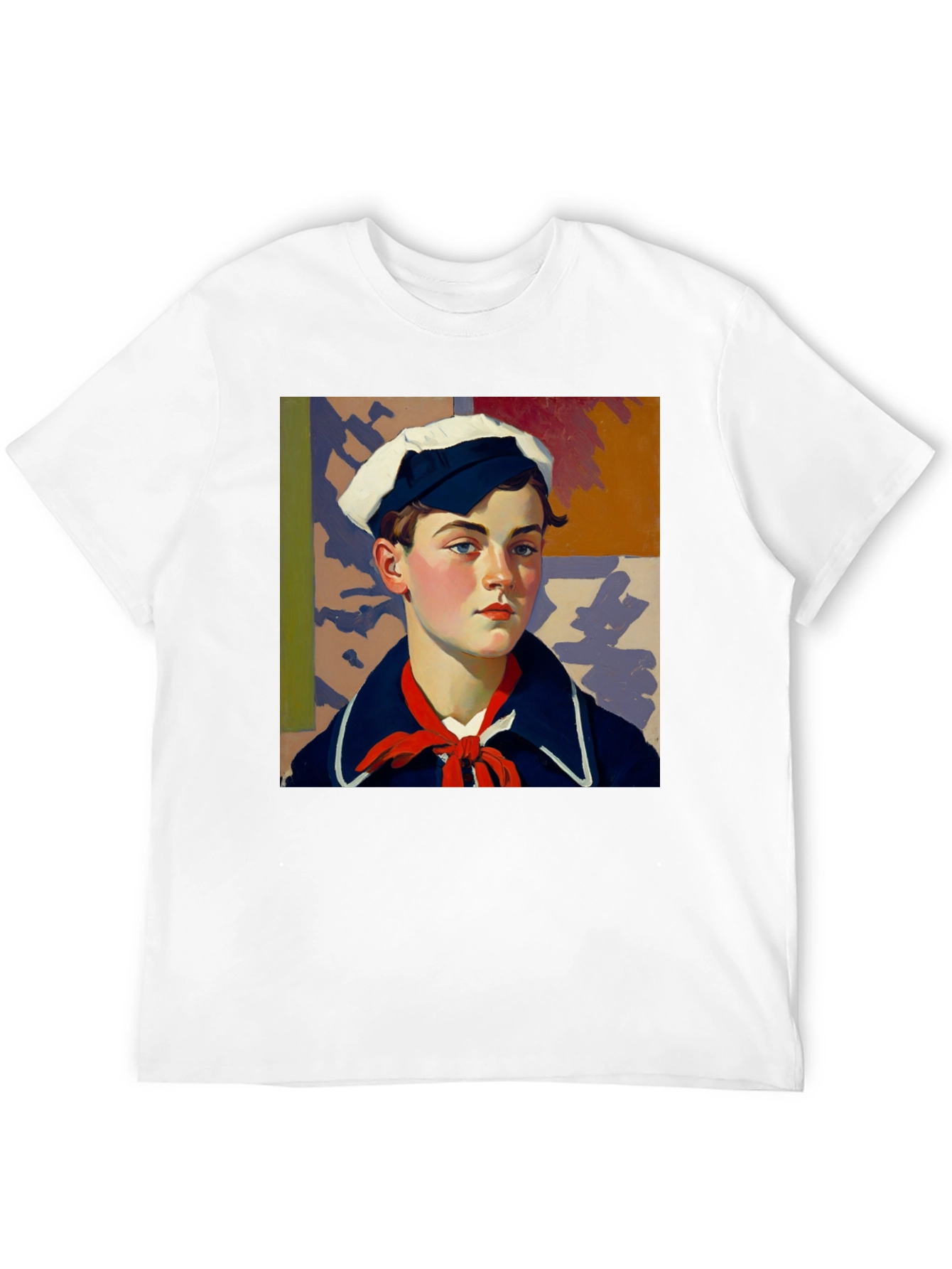 Black Vintage Sailor Portrait Black T-Shirt view 12