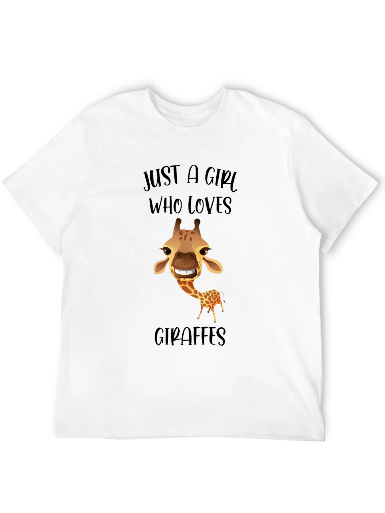 Black Giraffe Lover's Graphic Tee - Funny Animal T-Shirt view 12