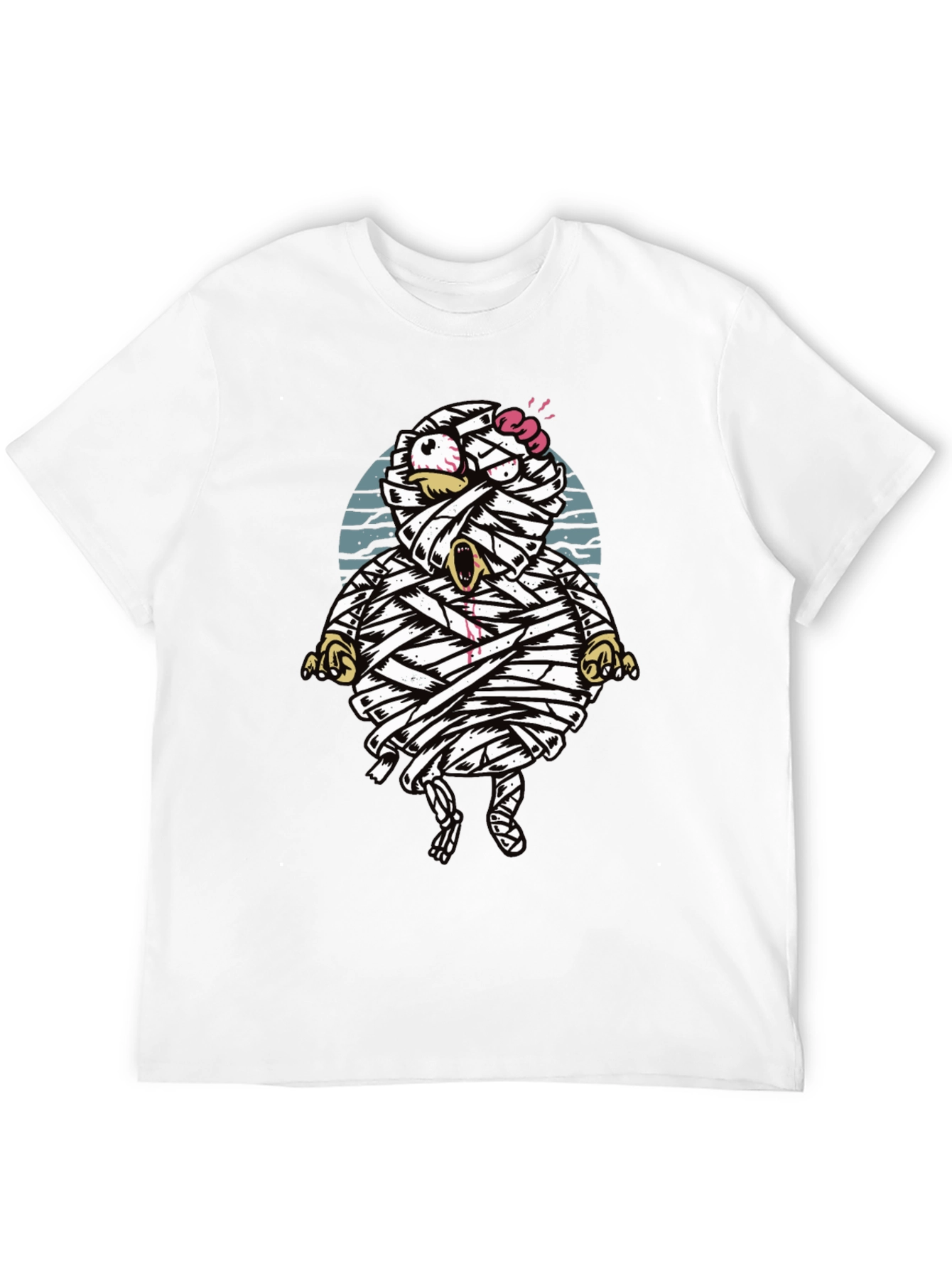 Black Cartoon Mummy Graphic T-Shirt - Halloween Style view 12