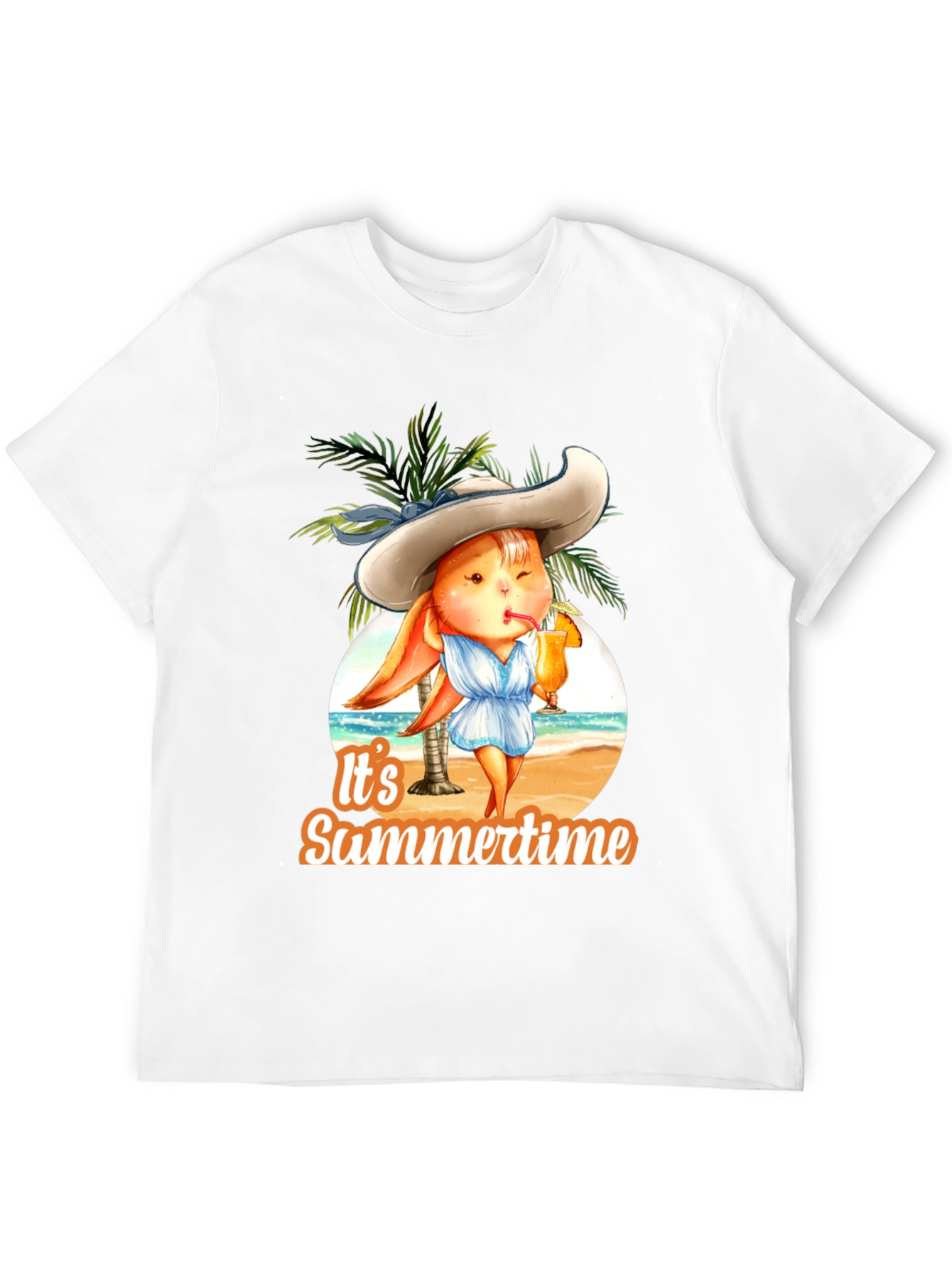 Black Summer Bunny Graphic Tee - Relaxed Beach Vibes view 12