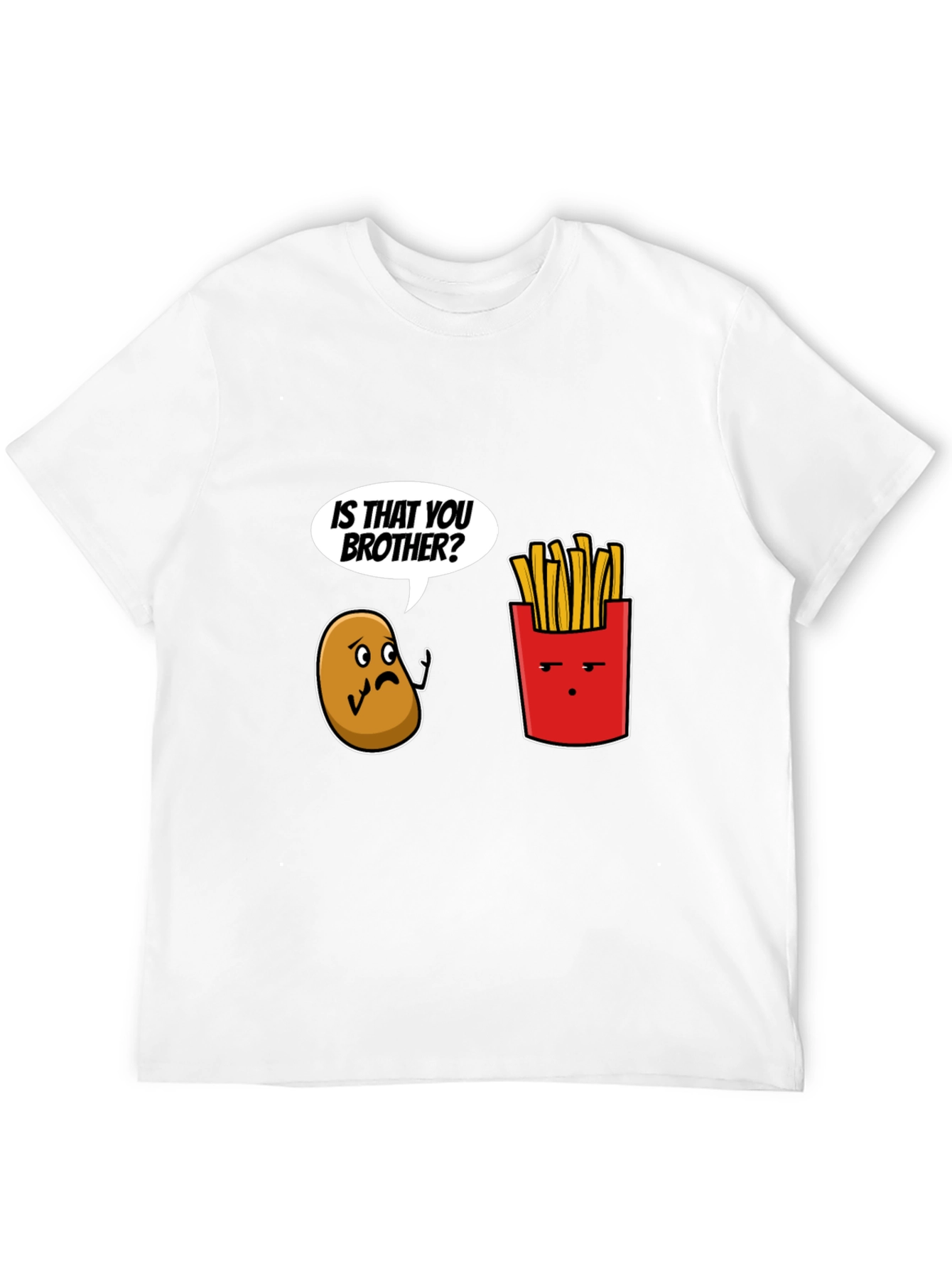 Black Funny Is That You Brother Potato & Fries Graphic Tee view 12