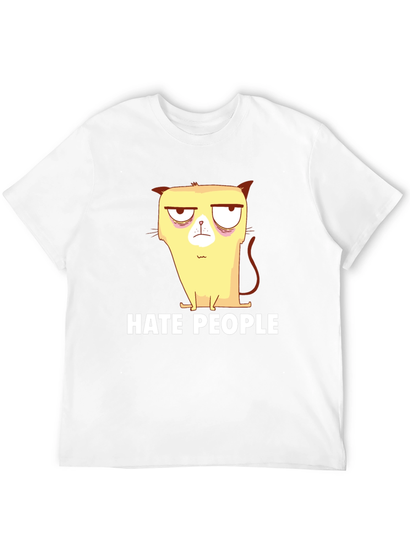 Black Grumpy Cat Hate People Black T-Shirt view 12