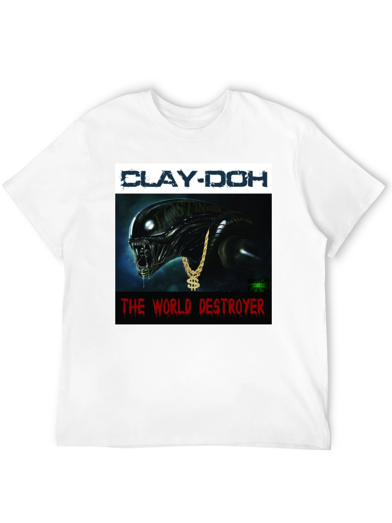 Black Clay-Doh The World Destroyer Graphic T-Shirt view 12