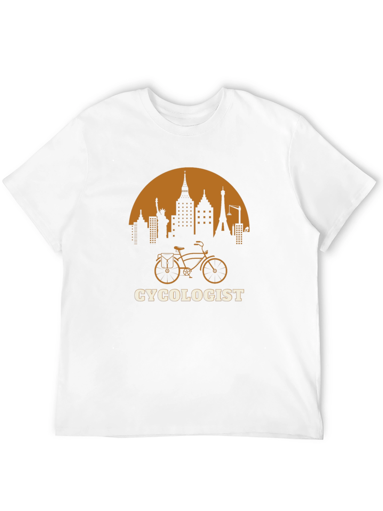 Black Cycologist T-Shirt - City Skyline Bike Design view 12