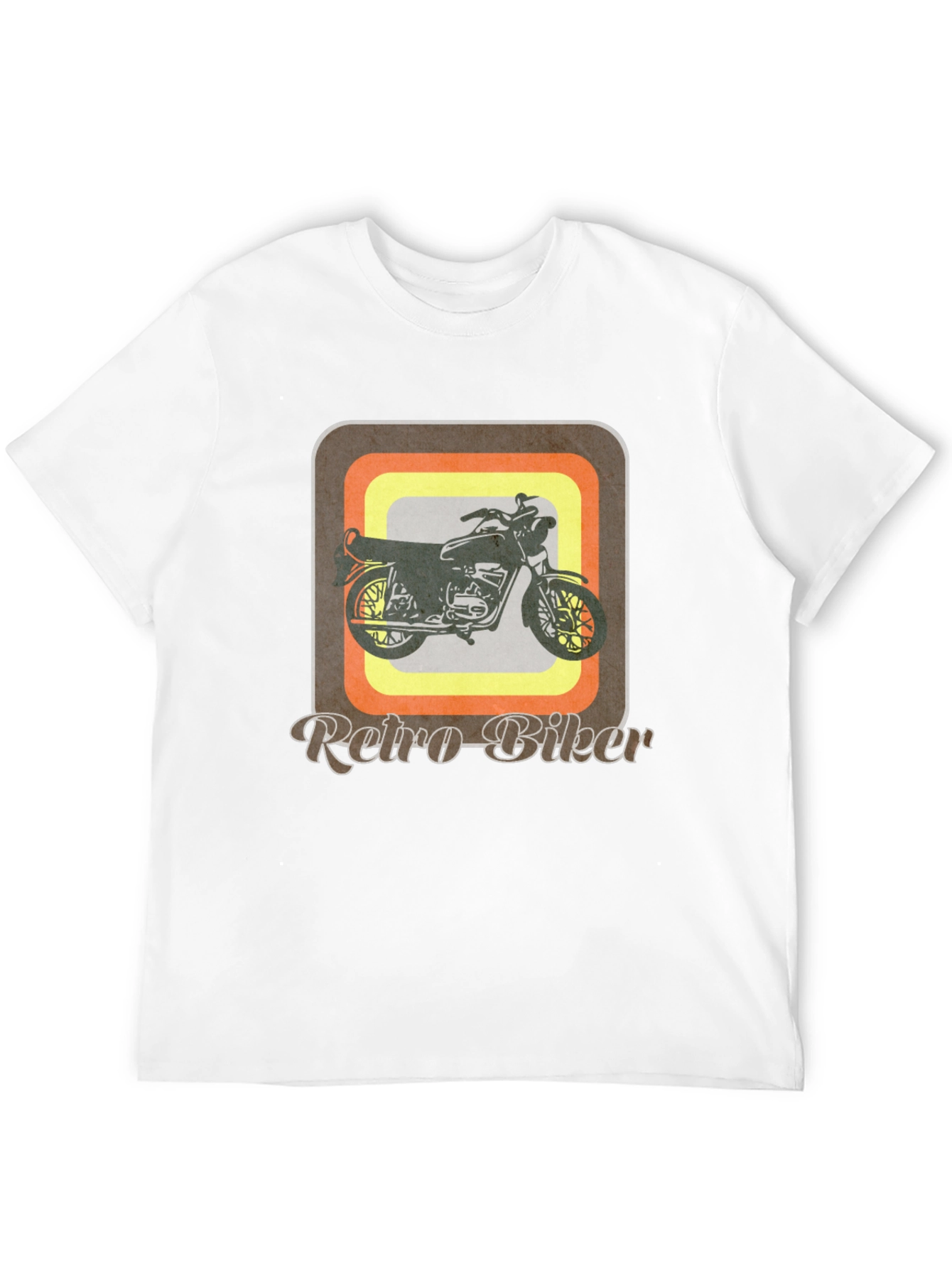 Black Retro Biker Graphic Tee - Vintage Motorcycle T-Shirt view 12
