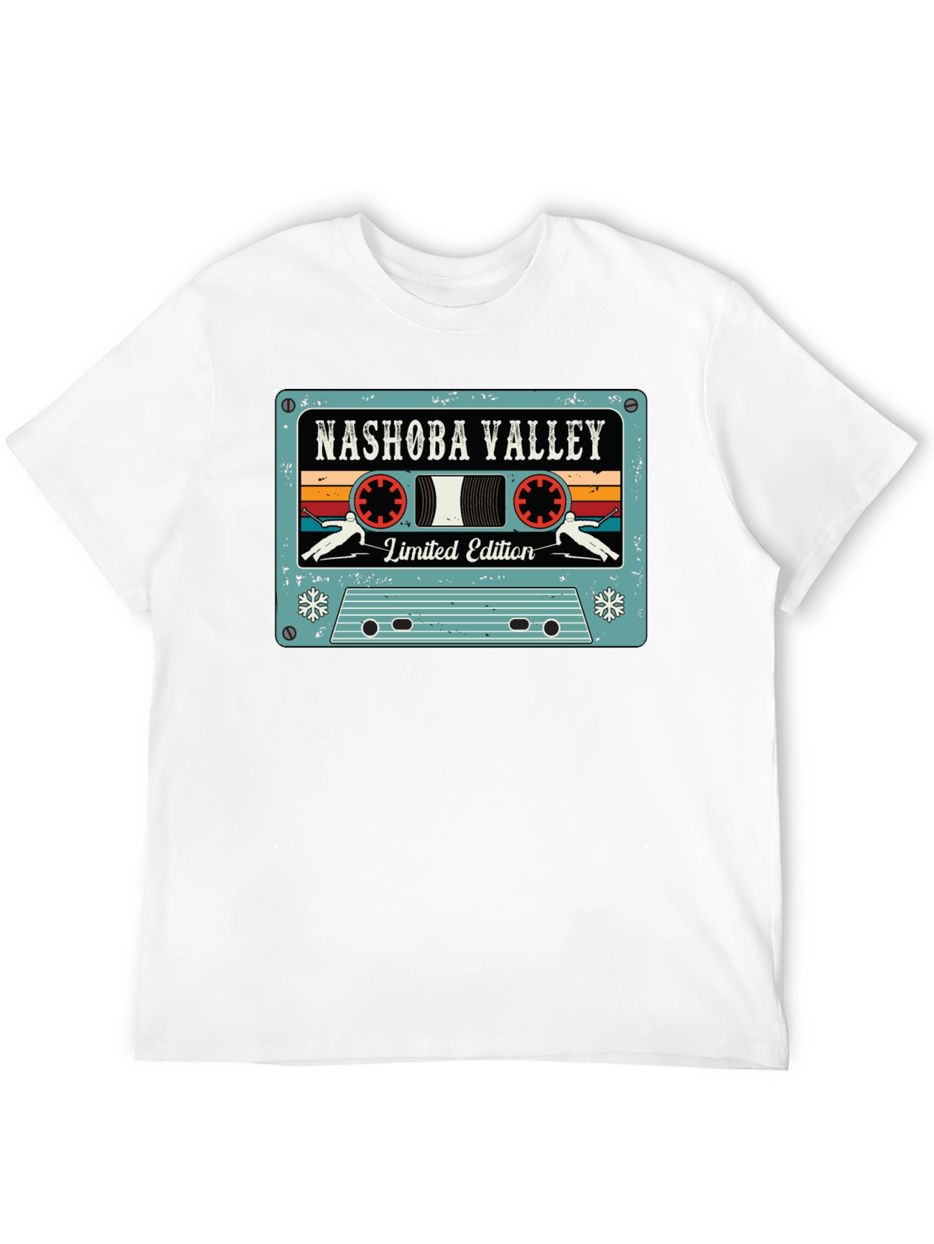Black Nashoba Valley Ski Cassette Tape Black T-Shirt view 12