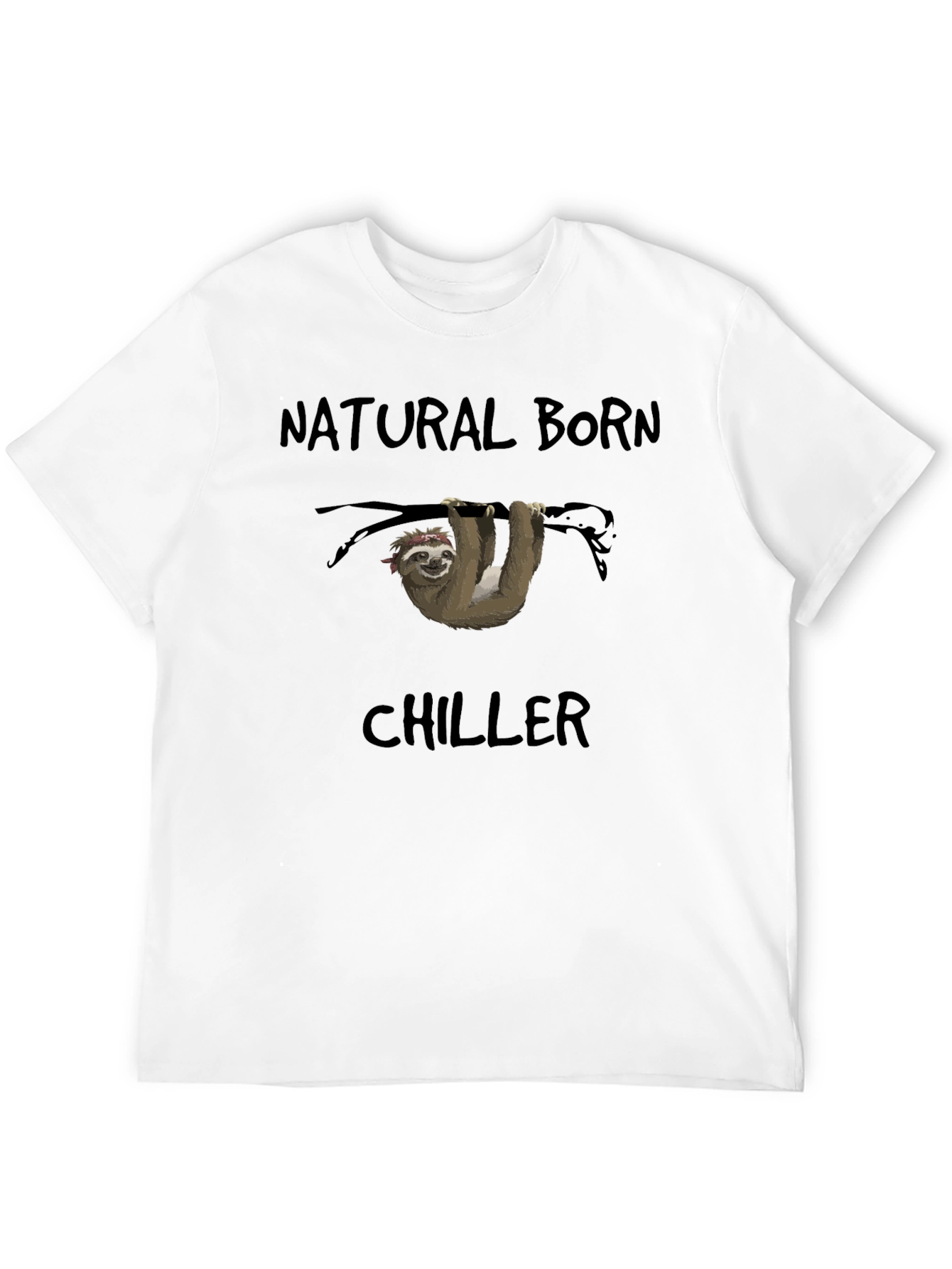 Black Natural Born Chiller Sloth Graphic T-Shirt view 12