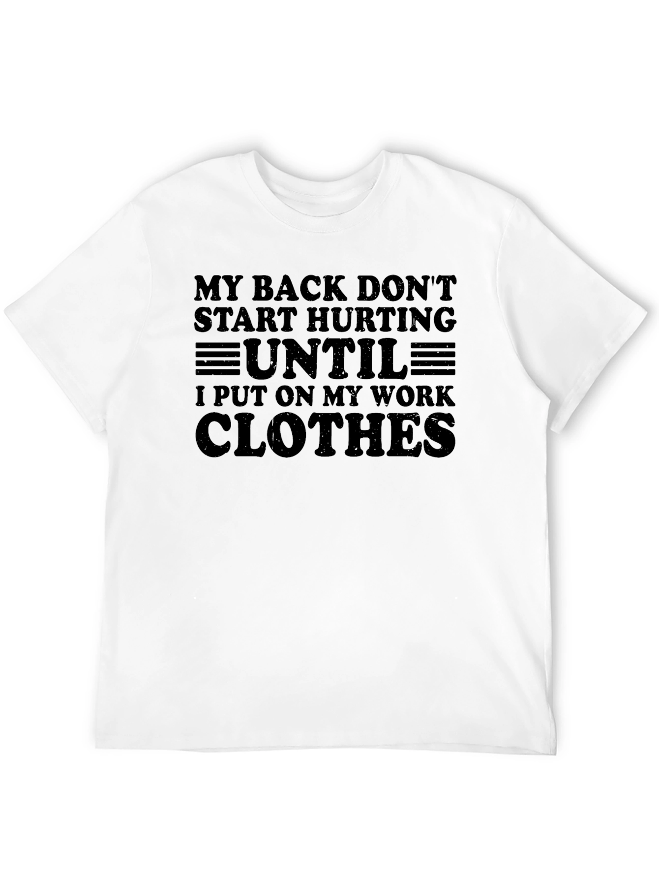 Black Funny Back Pain Work Clothes Graphic Tee view 12