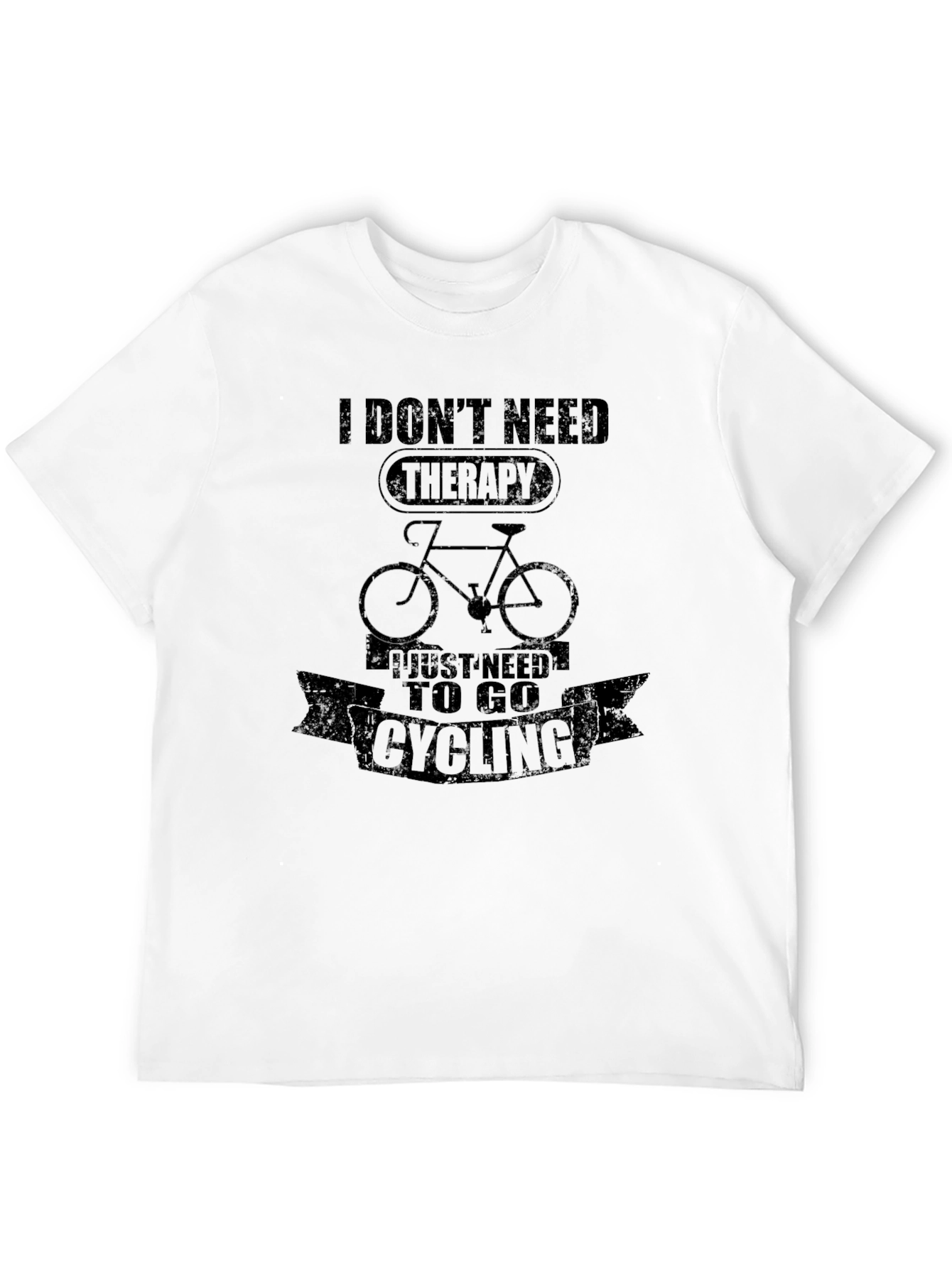 Black Cycling Therapy Graphic T-Shirt view 12
