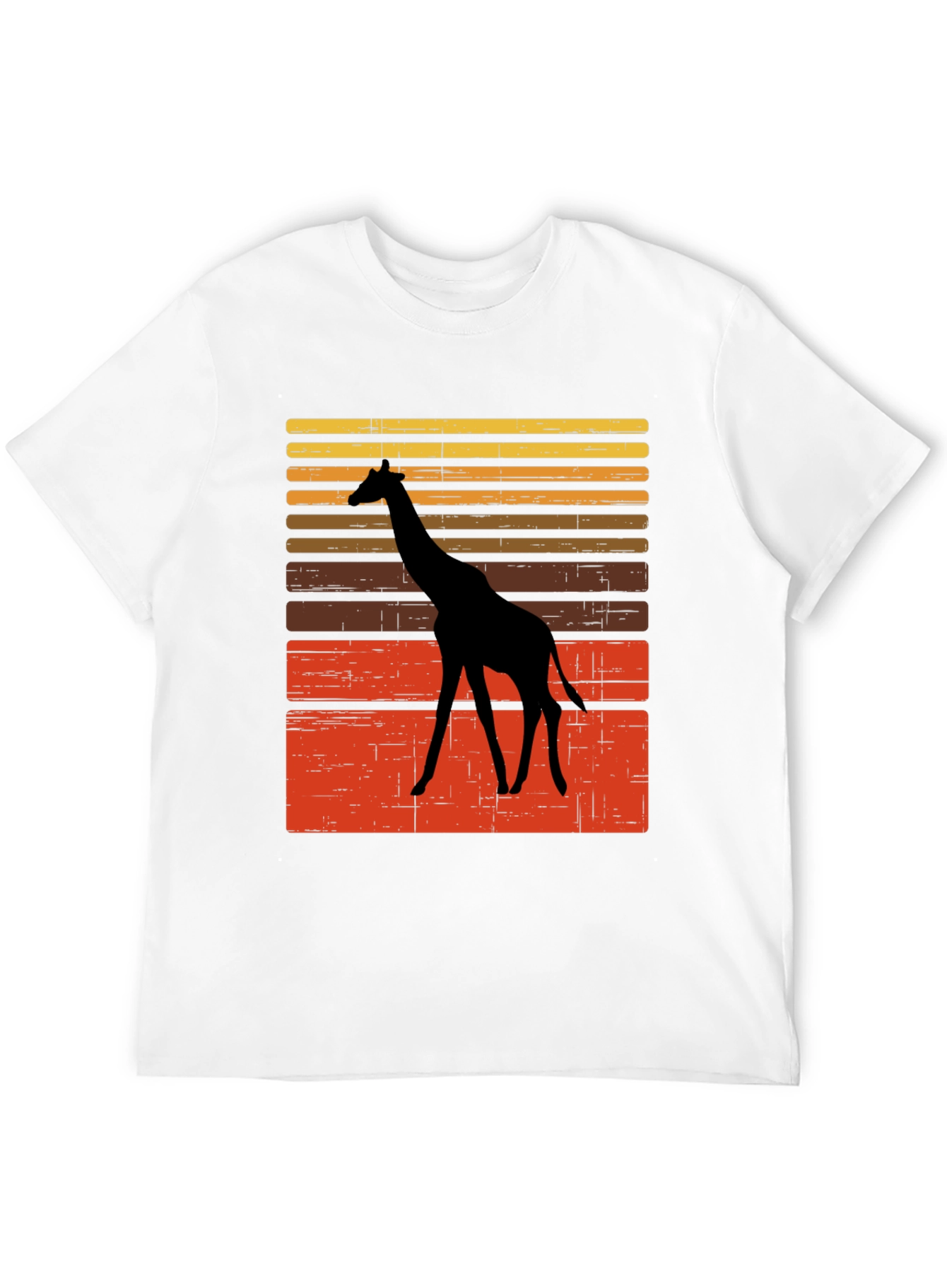 Black Retro Giraffe Sunset Graphic Tee view 12