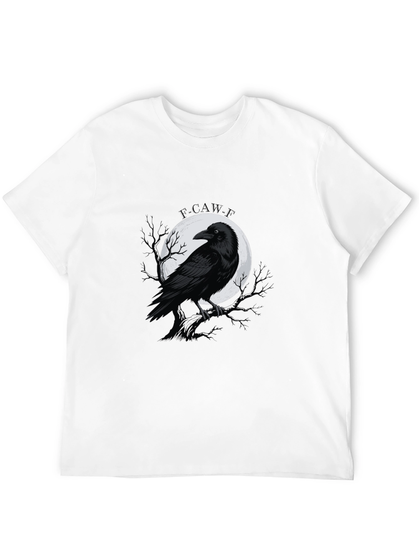 Black Raven Moon Graphic Tee - Gothic Style Black T-Shirt view 12