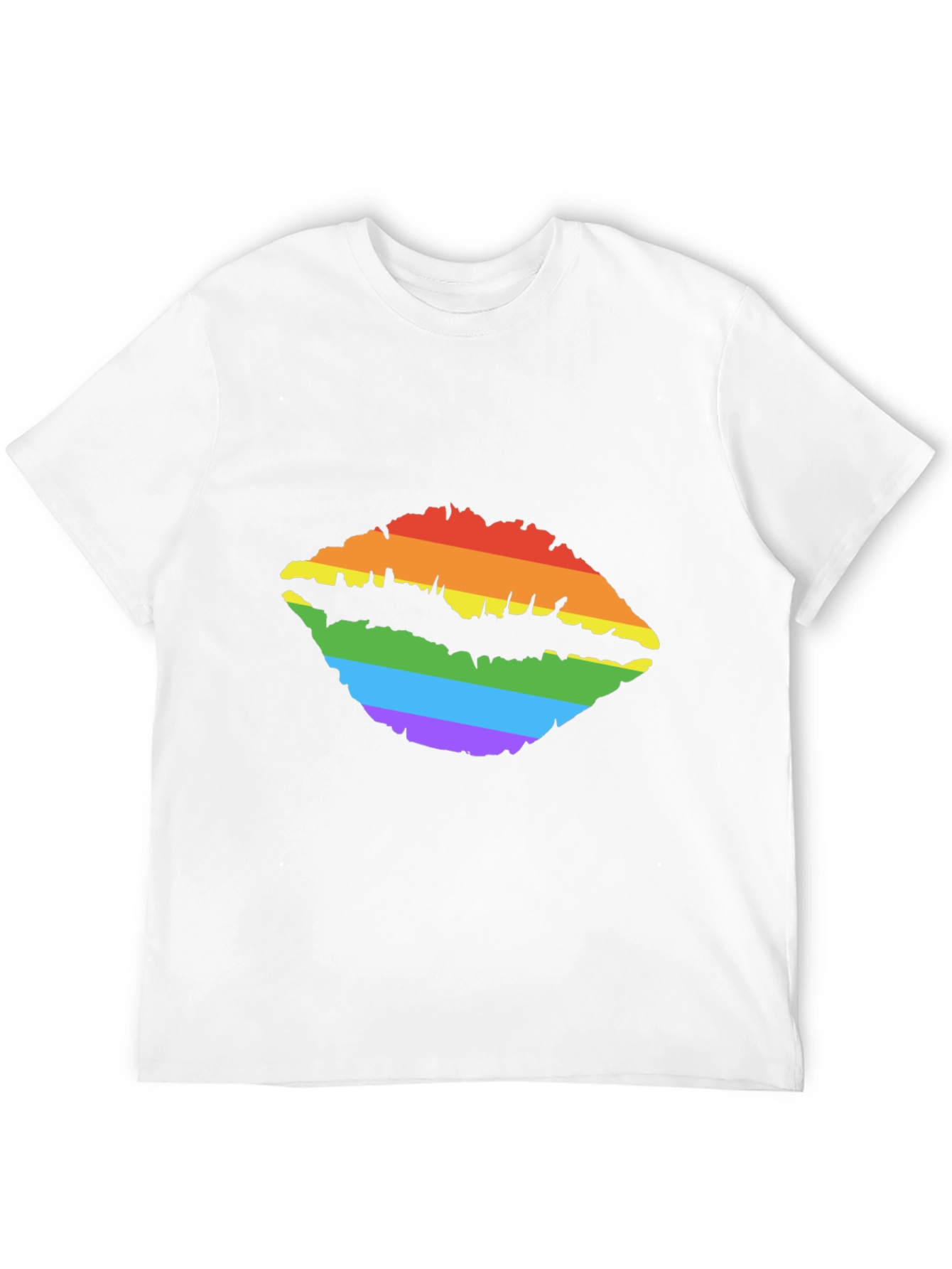 Black Rainbow Lips Print Tee - Stylish LGBTQ+ Pride T-Shirt view 12