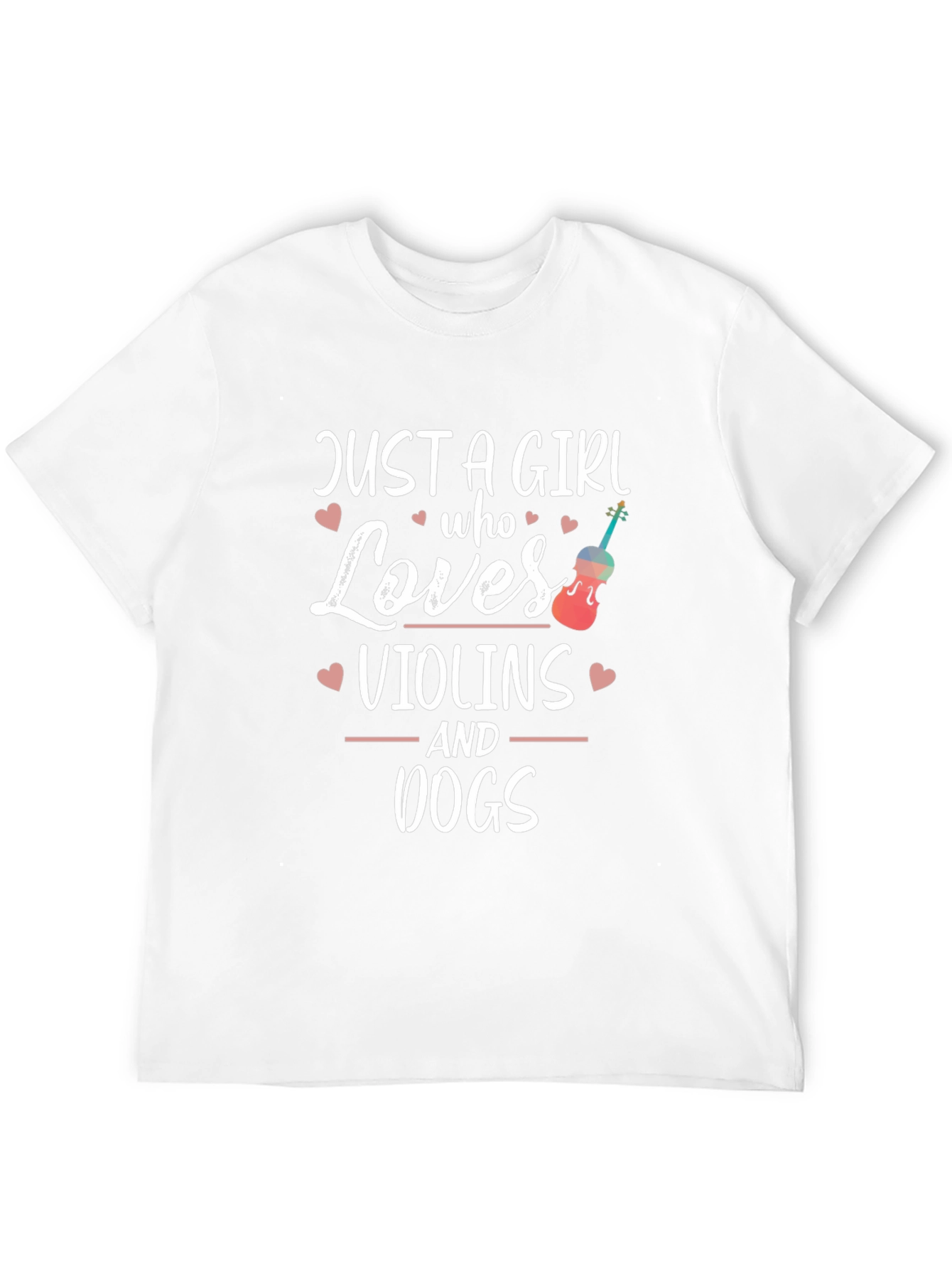 Black Just a Girl Who Loves Violins and Dogs T-Shirt view 12