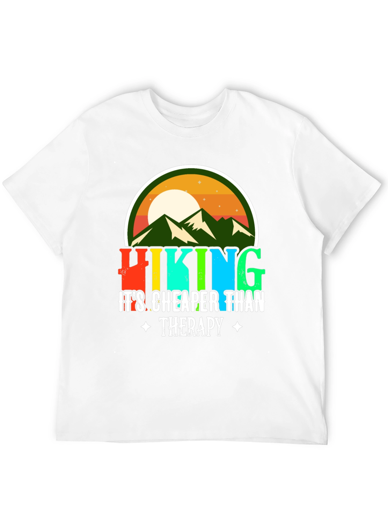 Black Hiking Cheaper Than Therapy Graphic Tee view 12
