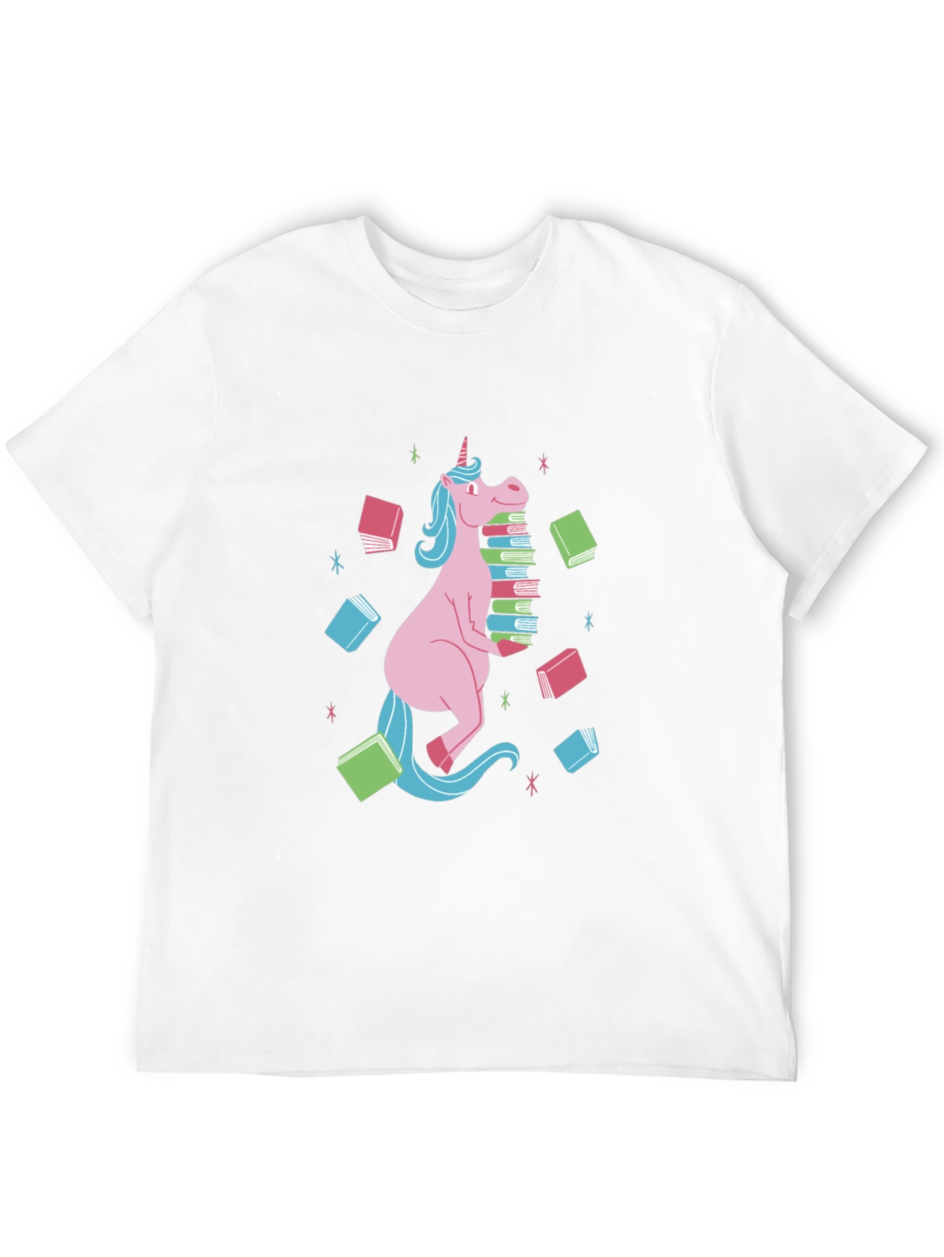 Black Unicorn Reading T-Shirt - Black, Cute Graphic Tee view 12