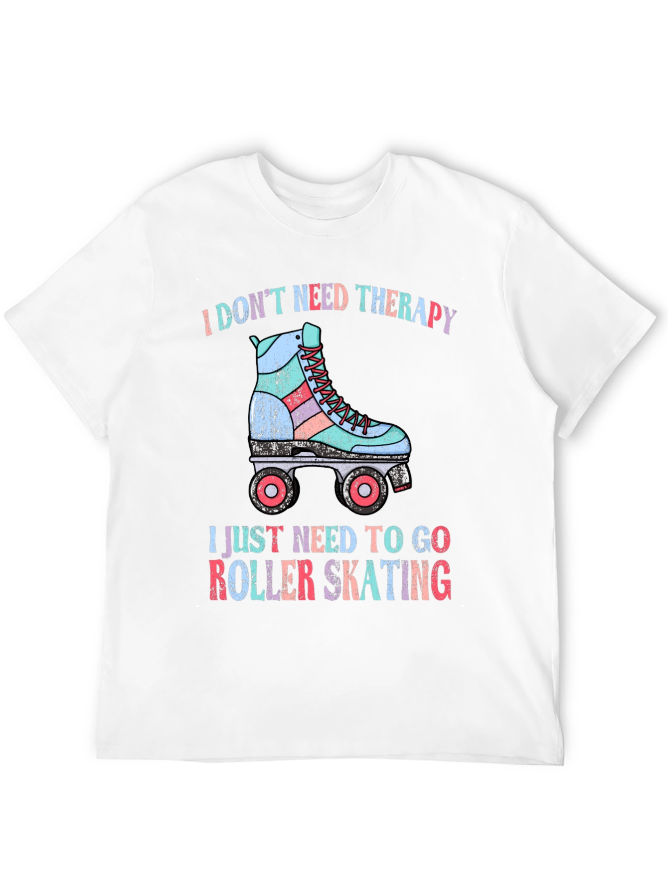Black I Don't Need Therapy Roller Skating T-Shirt view 12