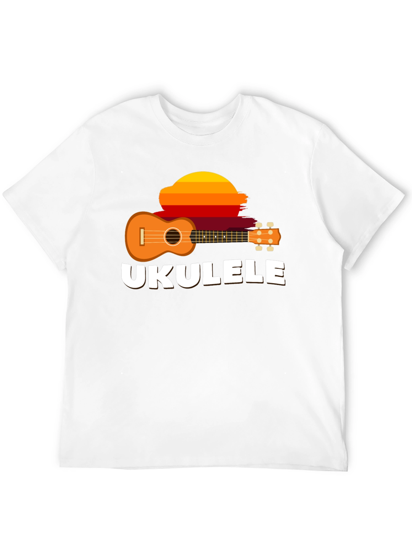 Black Ukulele Sunset Graphic Tee - Black Cotton T-Shirt view 12