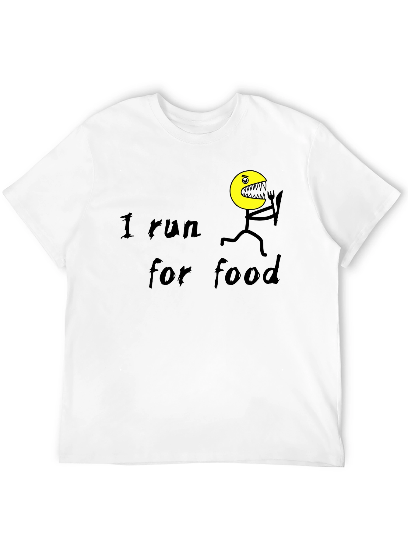 Black I Run For Food Black T-Shirt view 12